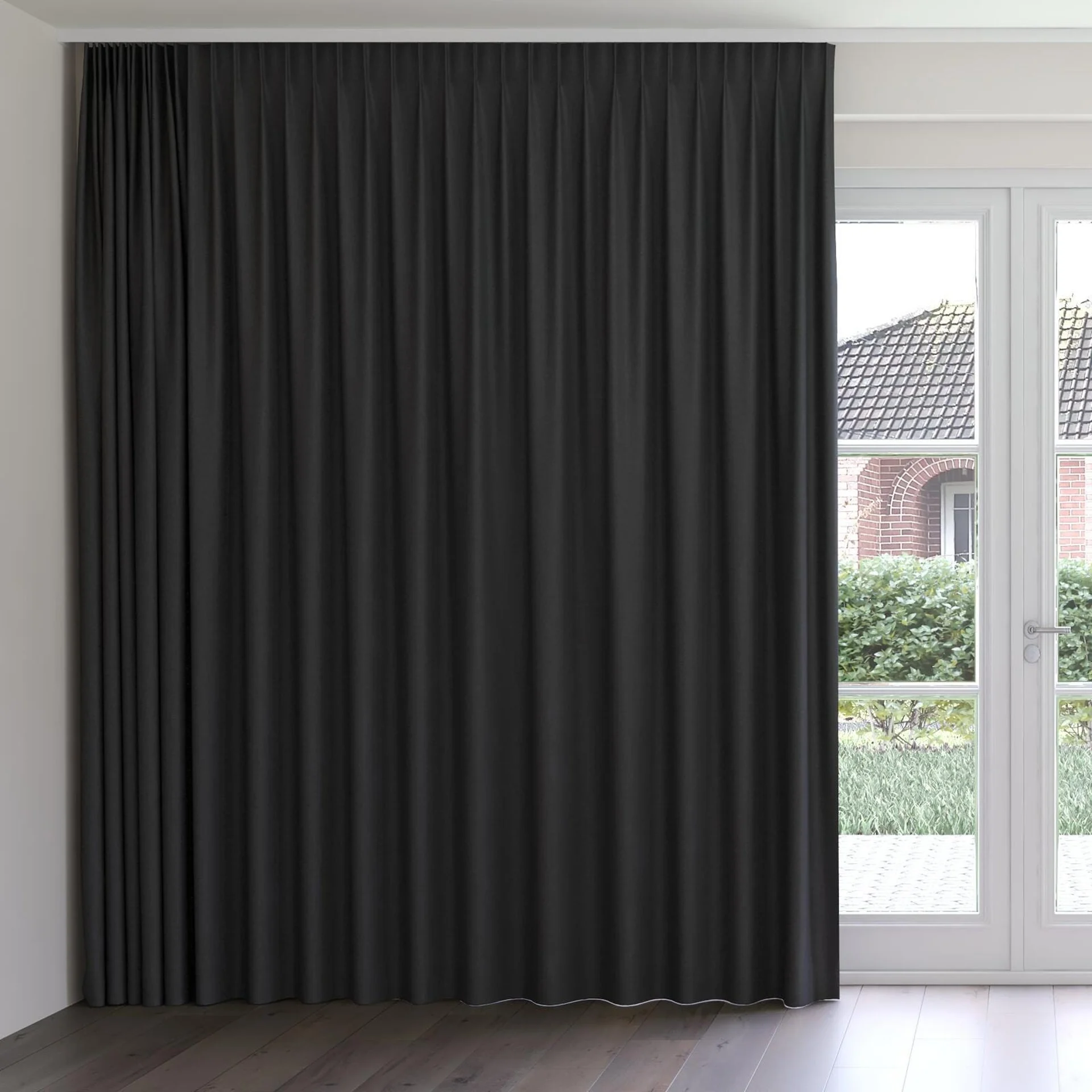 Front view of Infinite Granite, on curtain rail