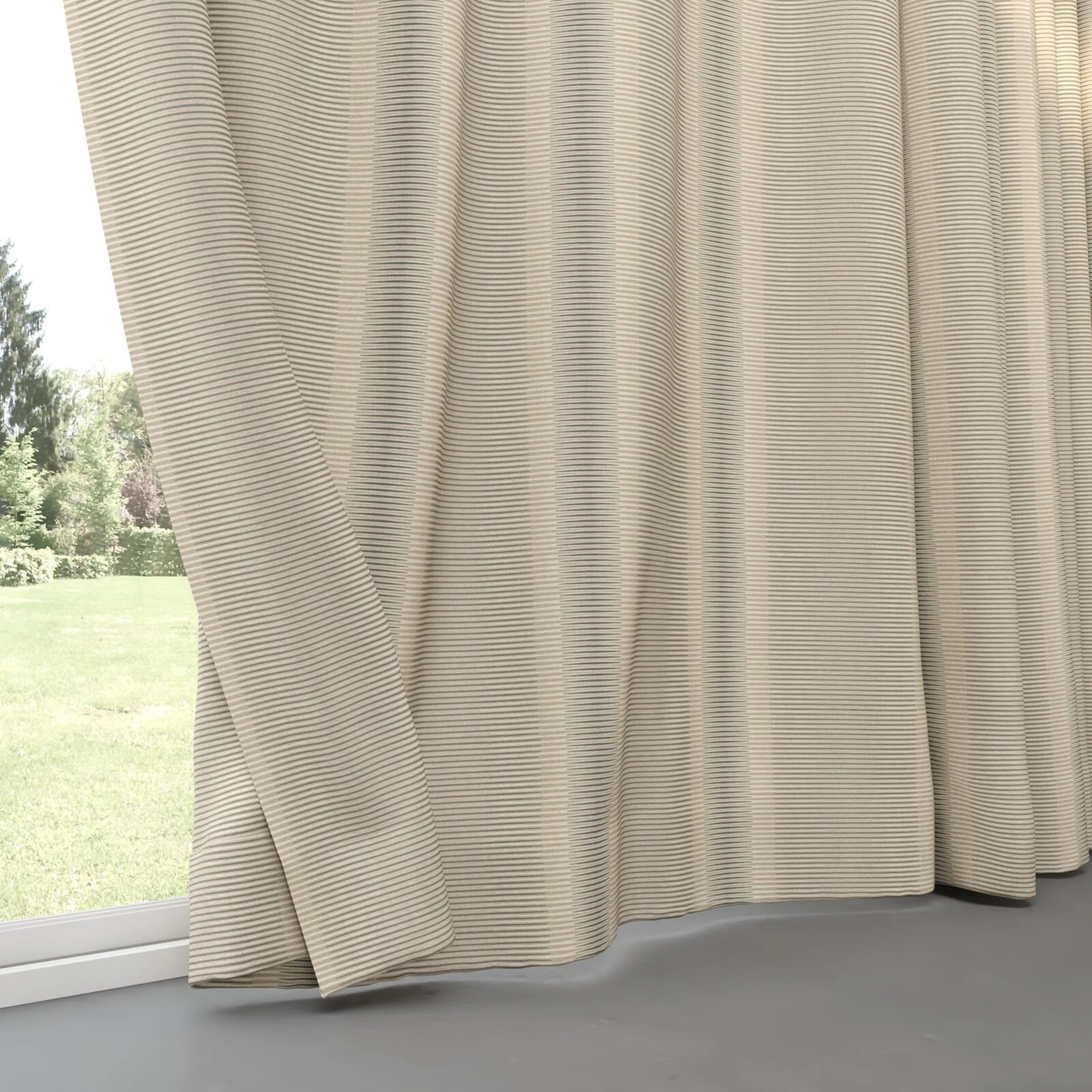 Bottom view of Jacopo Stripe Sesame, pinch pleat