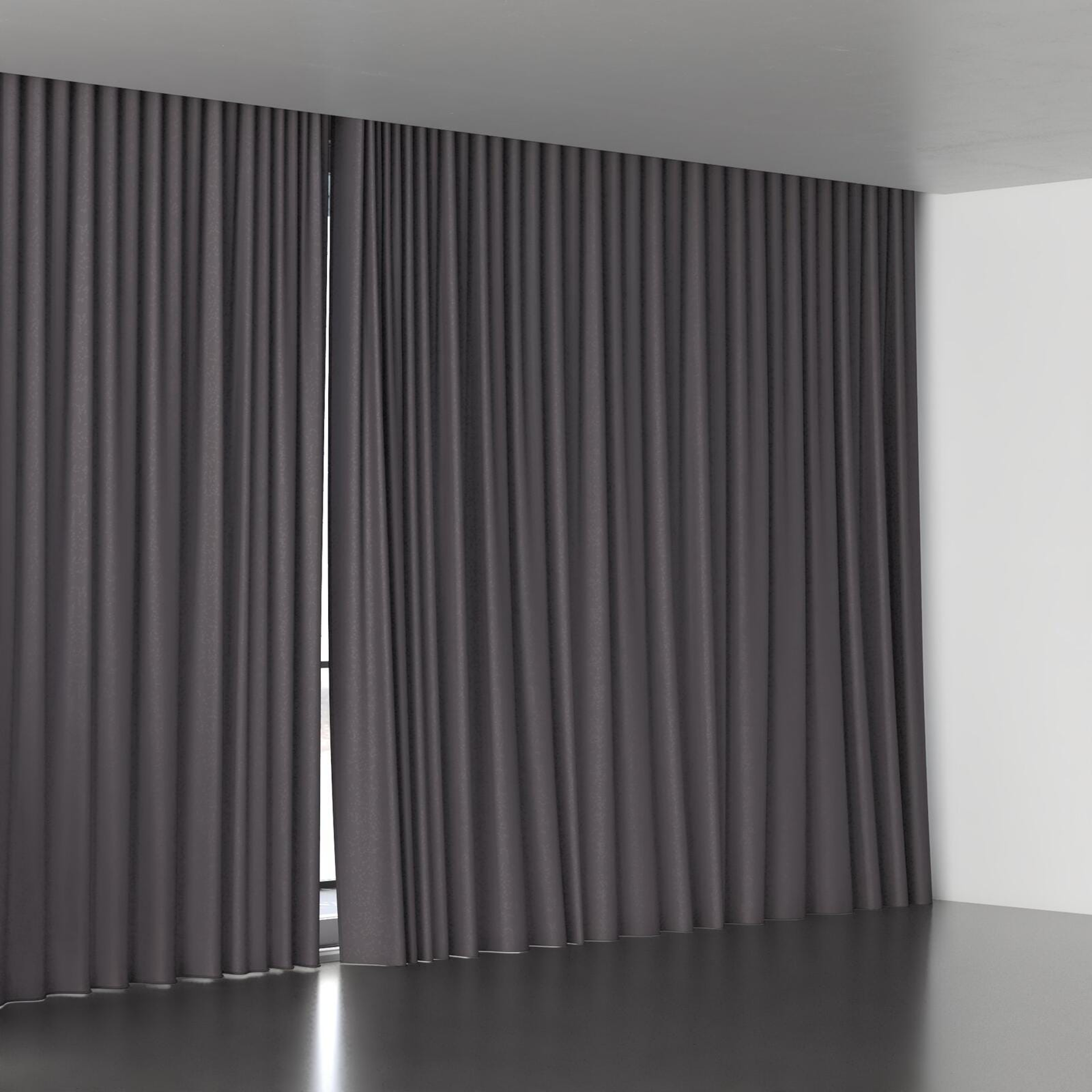 Full view of Kite Charcoal, wave pleat