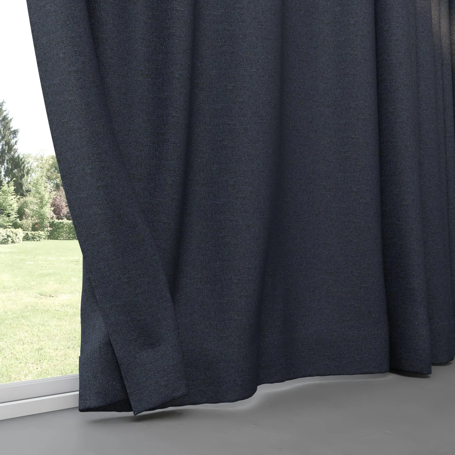 Bottom view of Bora Bora Midnight, pinch pleat