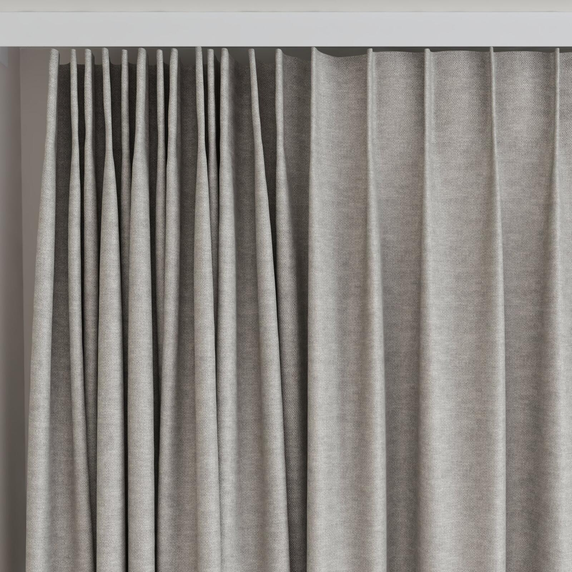 Top view of Colourwash Shadow, on curtain rail