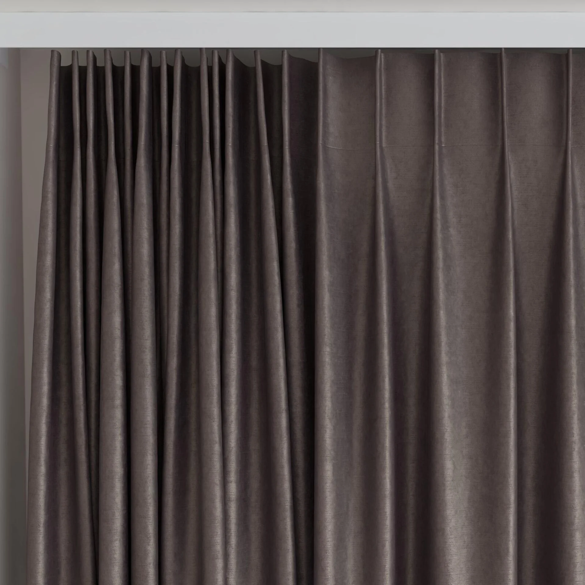 Top view of Moon Pinecone, on curtain rail