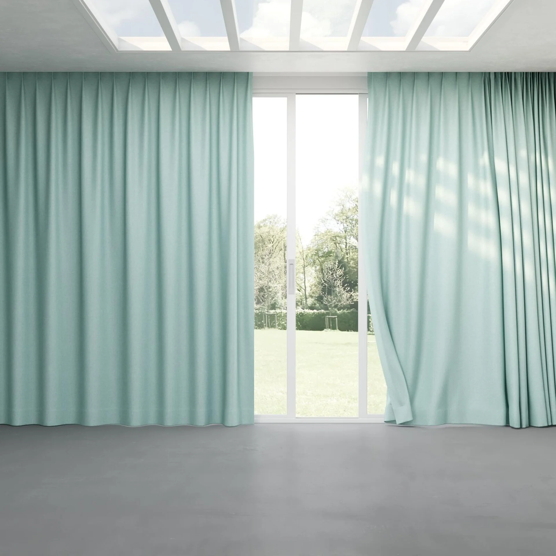 Full view of Hometown Enamel, pinch pleat
