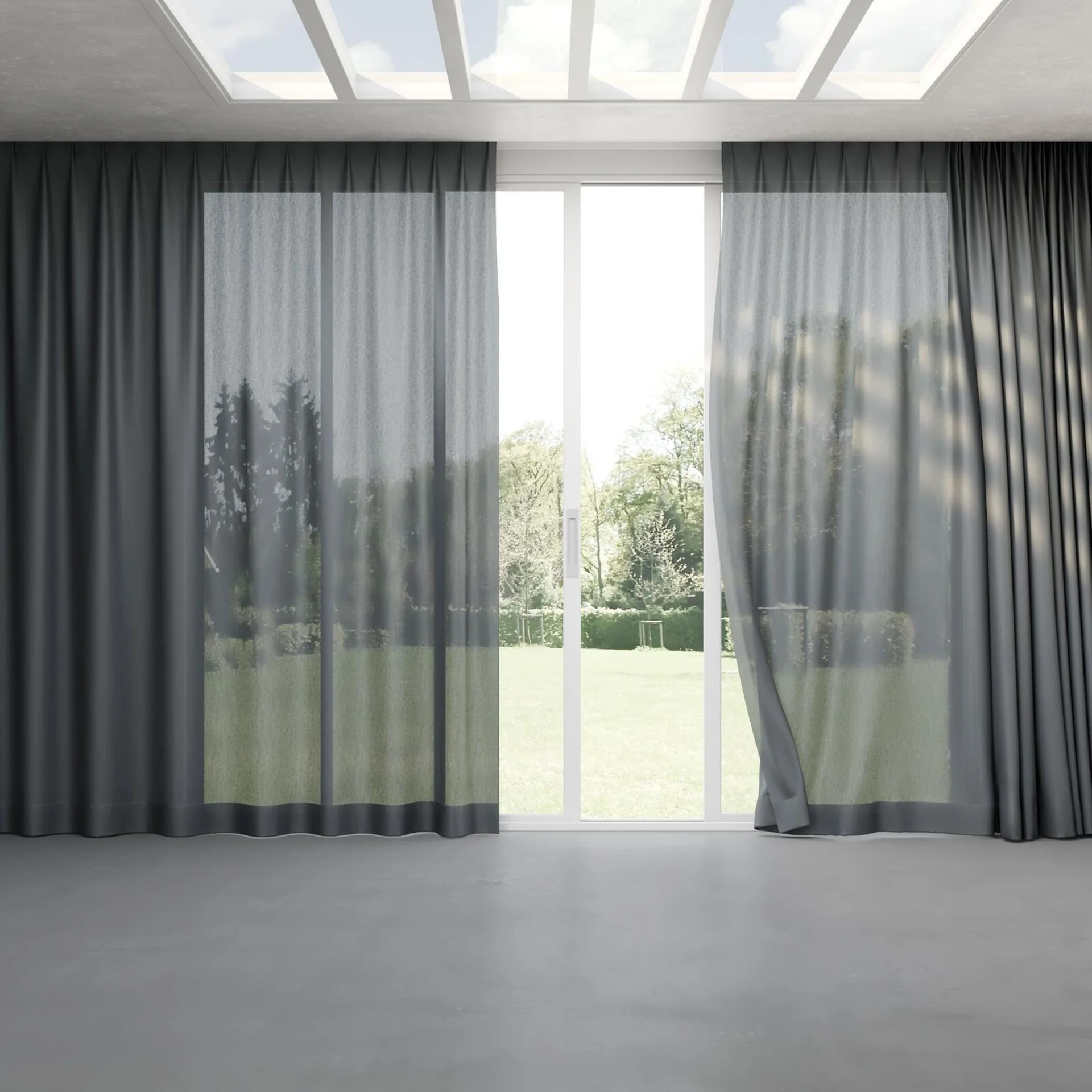 Full view of Linen Foundry, pinch pleat
