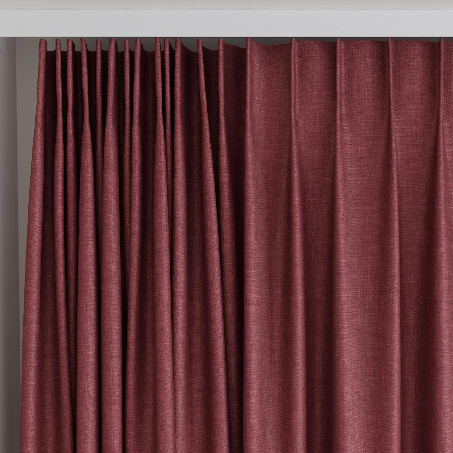 Top view of Frisco Tawny, on curtain rail