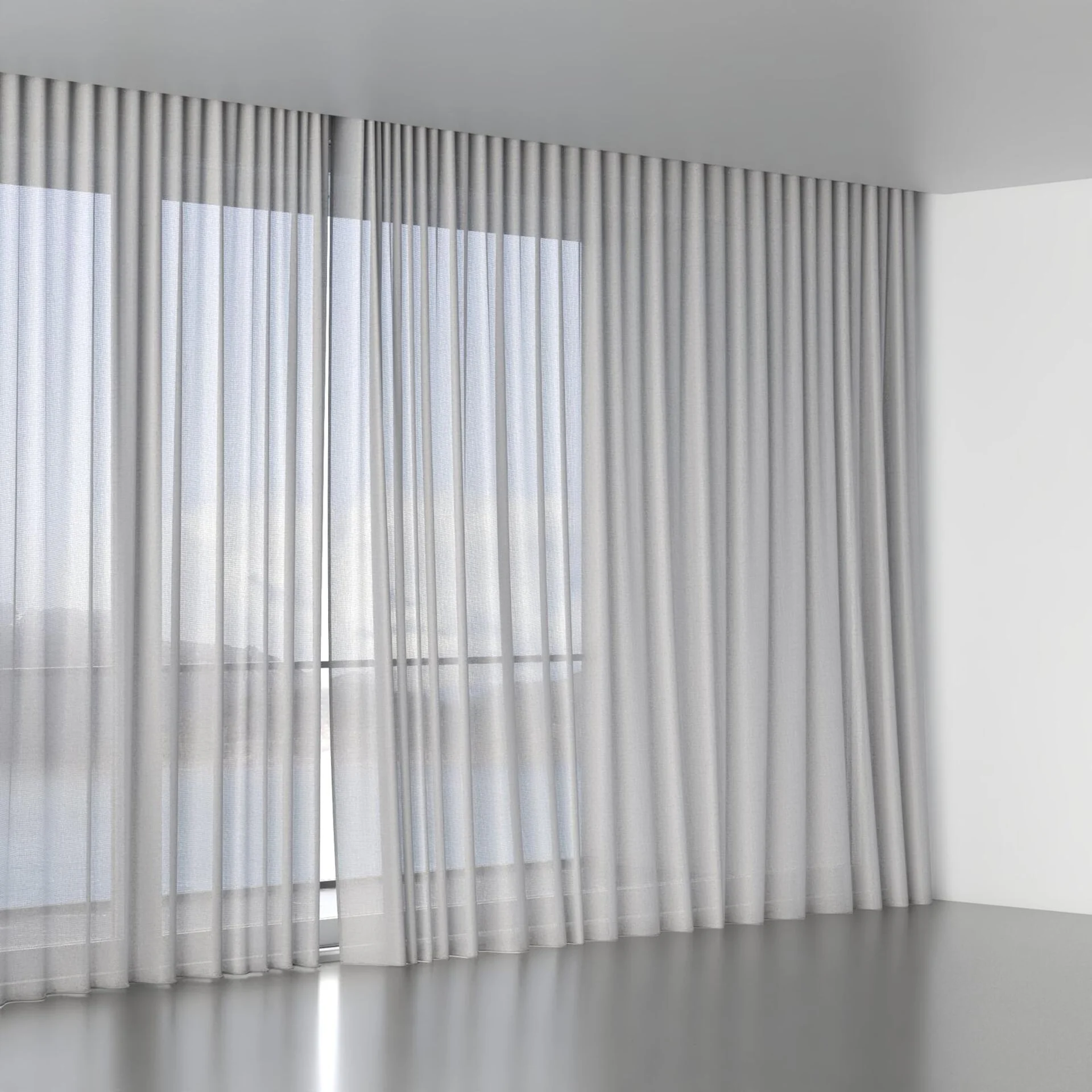 Full view of Twister Plaza, wave pleat
