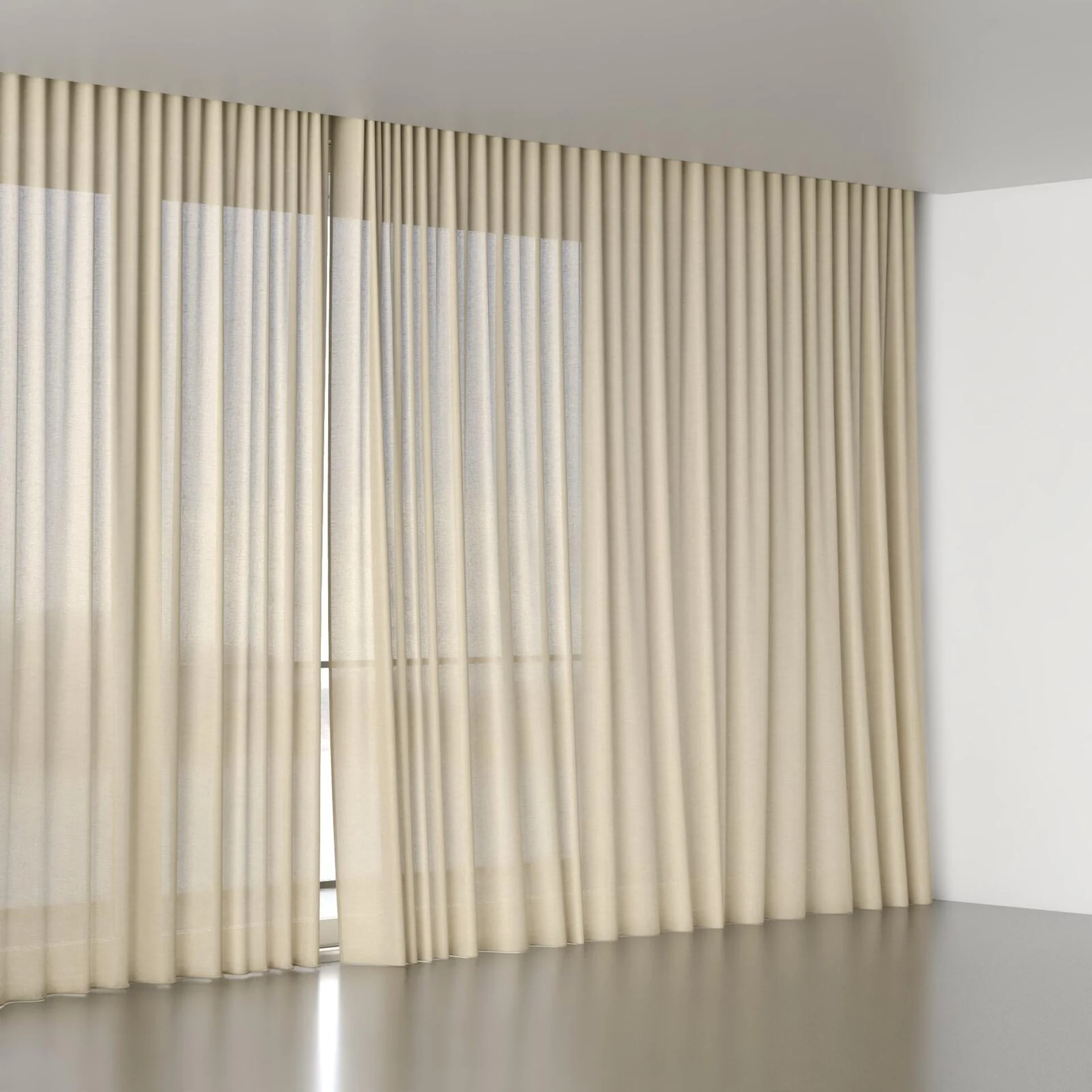Full view of Arcadia Almond, wave pleat