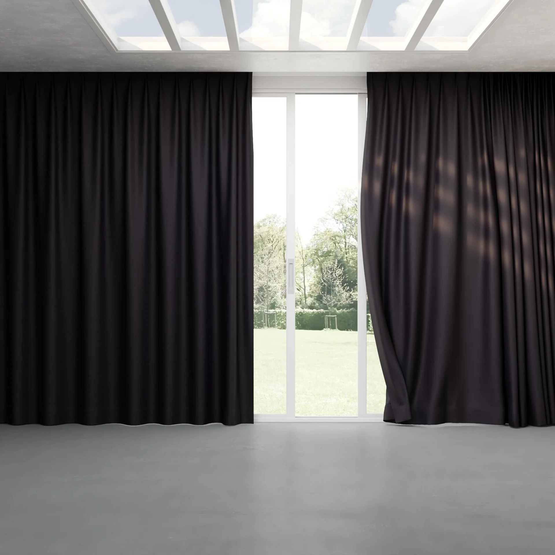 Full view of Hastings Black, pinch pleat