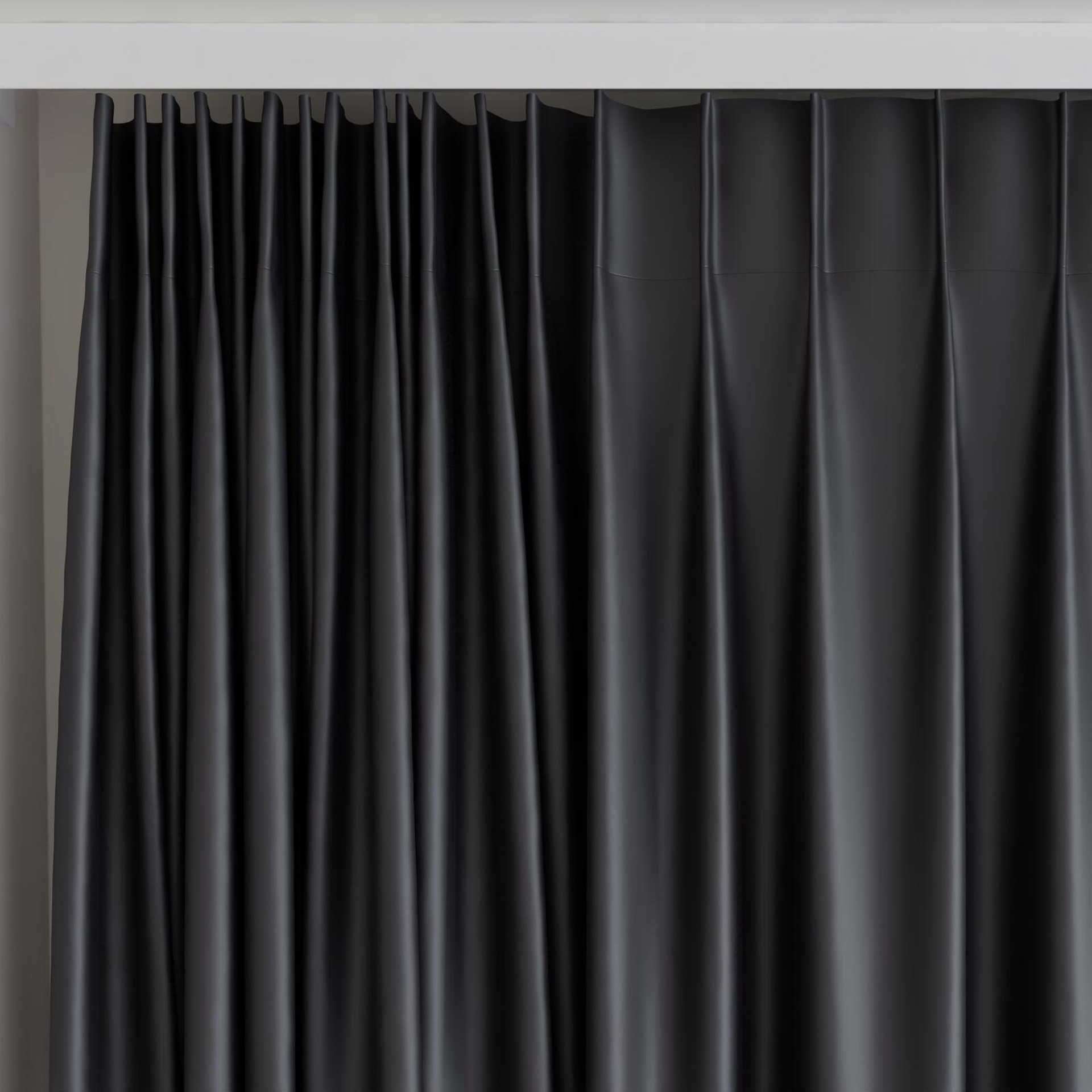 Top view of Moonbeam Midnight, on curtain rail
