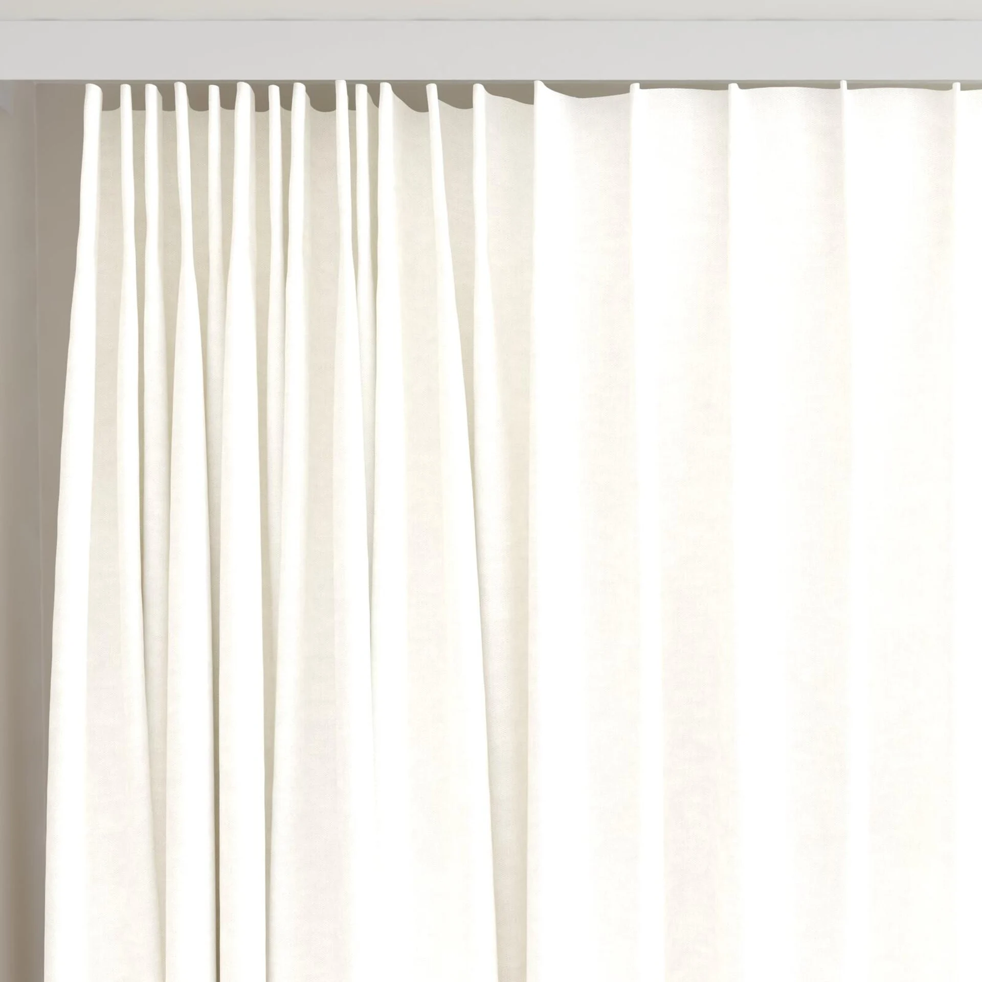 Top view of Goa Marshmallow, on curtain rail