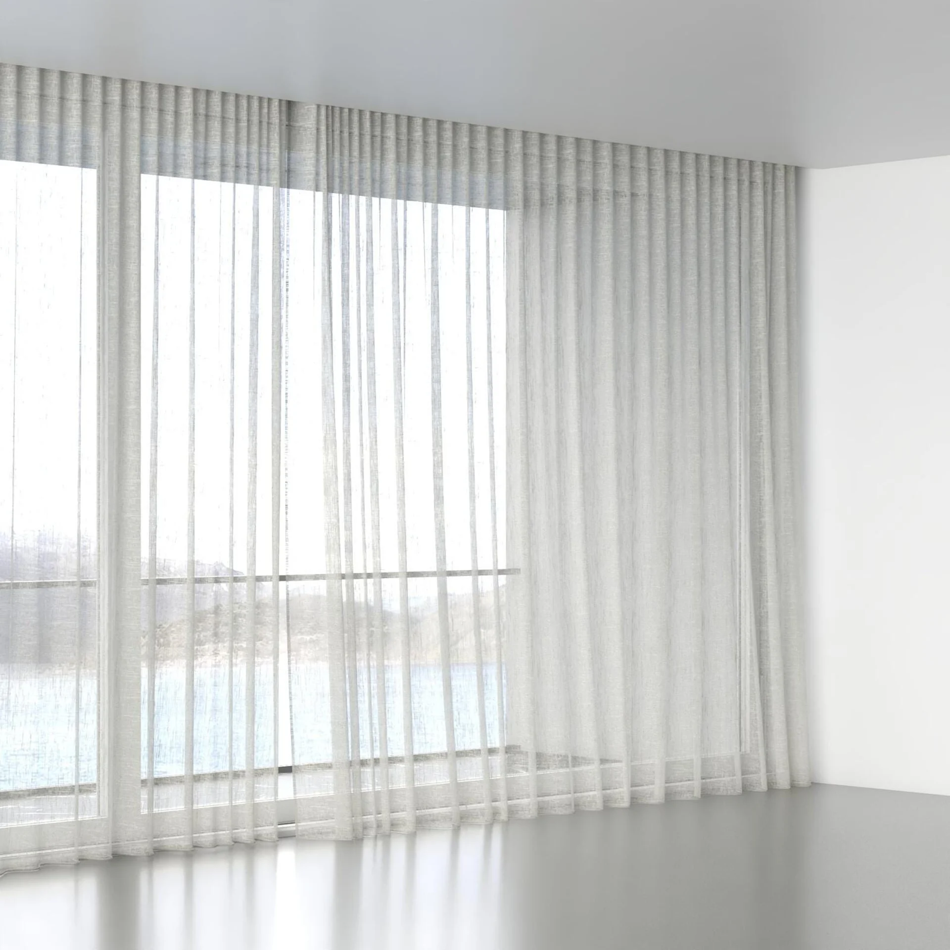 Full view of Beech Celadon, wave pleat