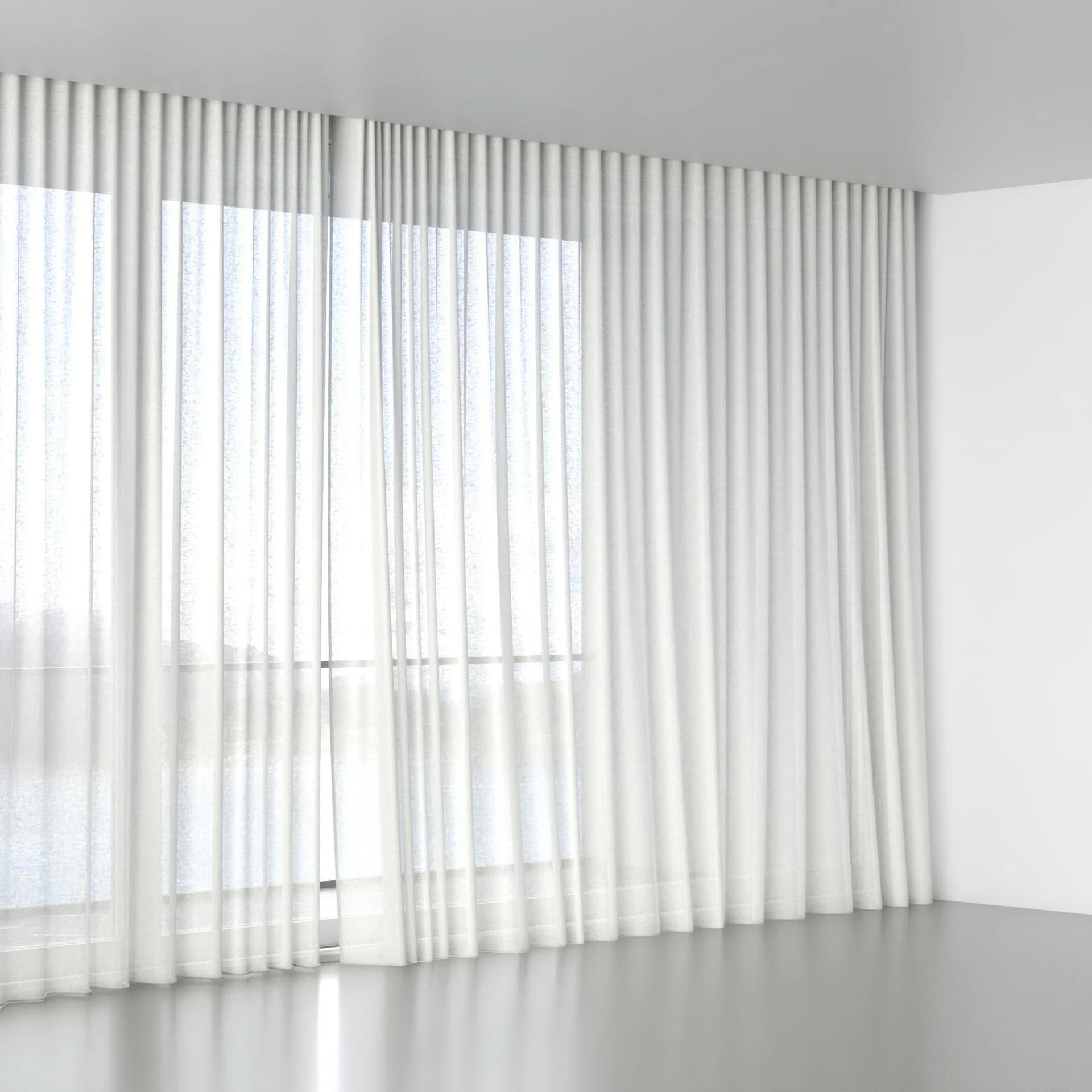 Full view of Elegance Fog, wave pleat