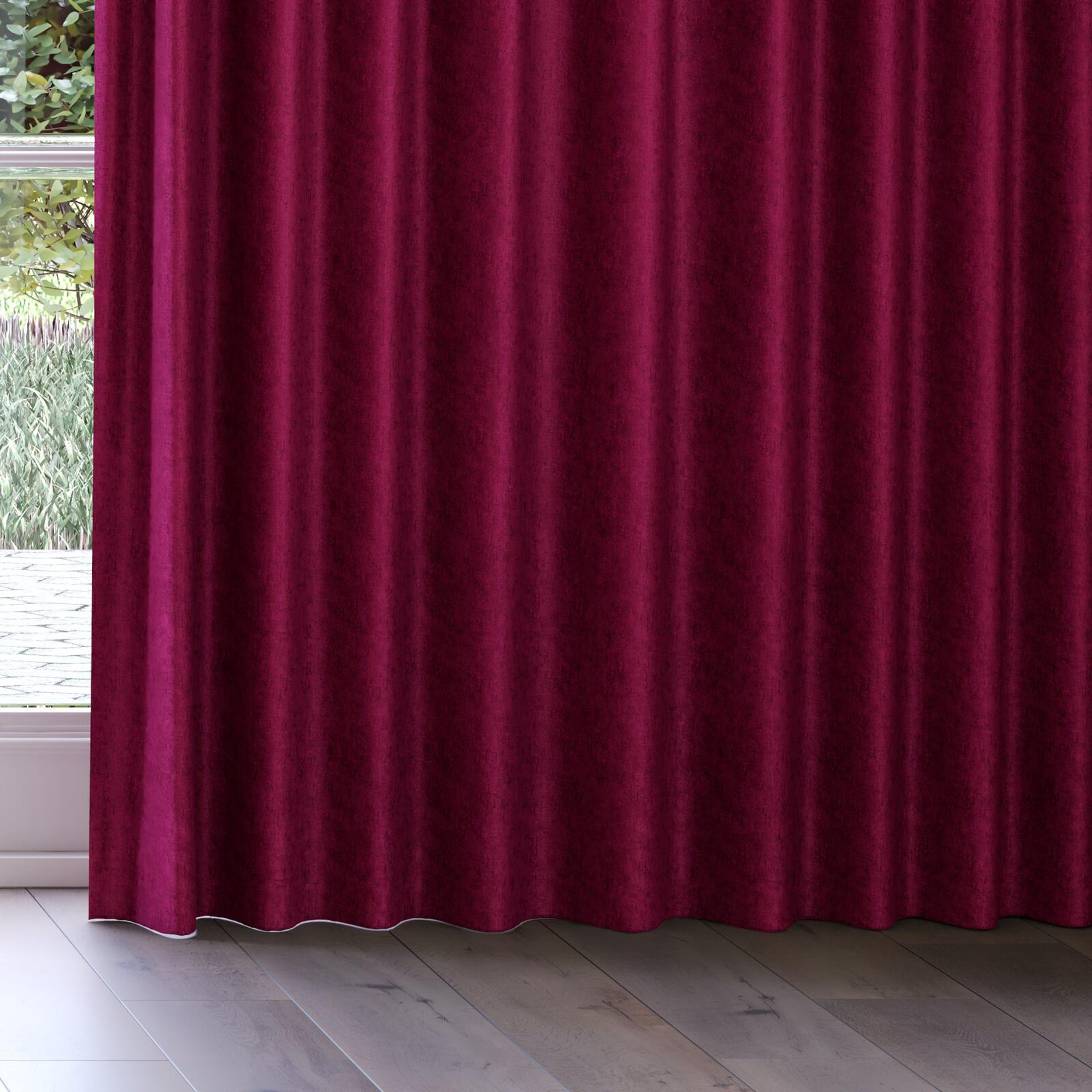 Bottom view of Hug Peony, on curtain rail
