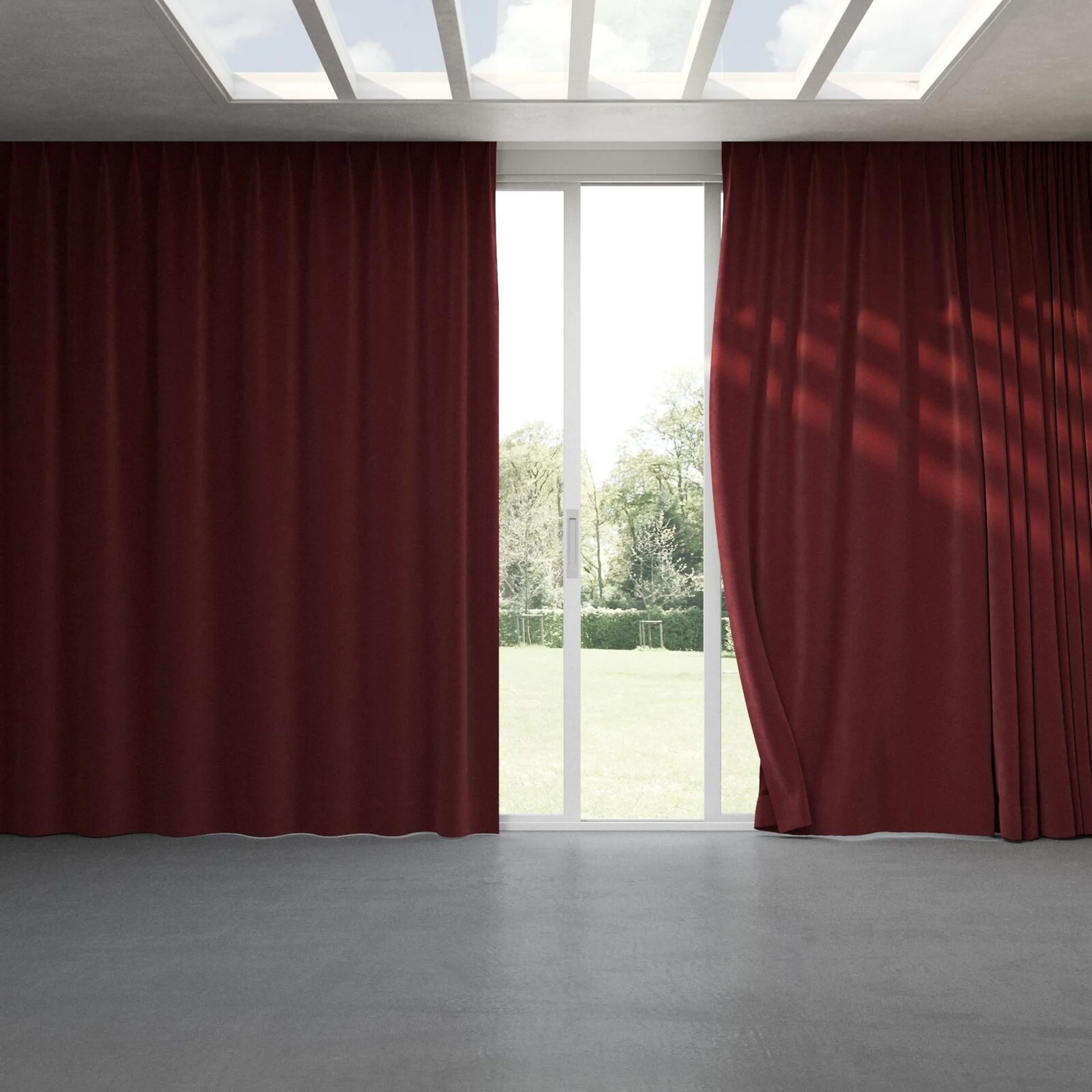 Full view of Verbier Cabernet, pinch pleat