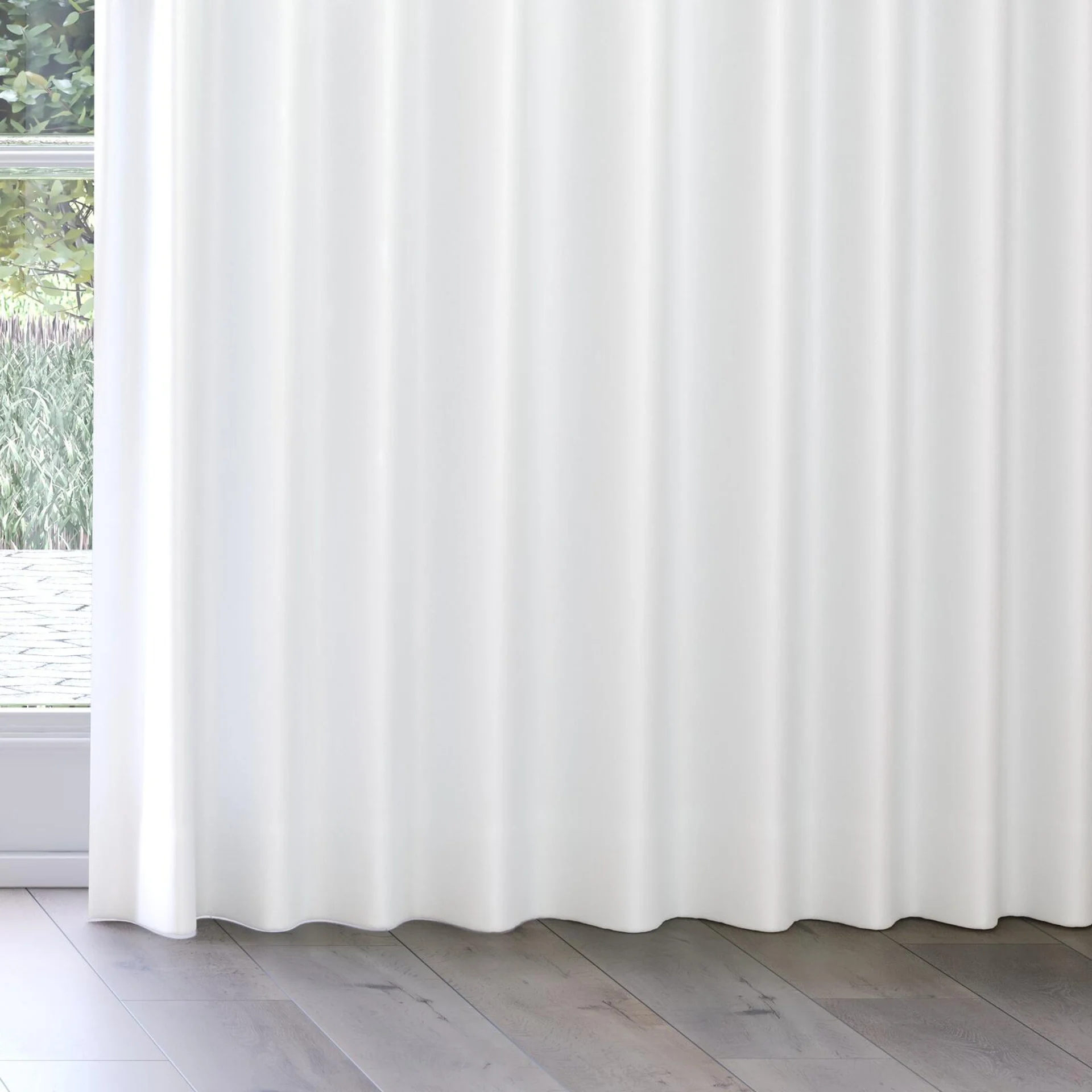 Bottom view of Grove Snow, on curtain rail