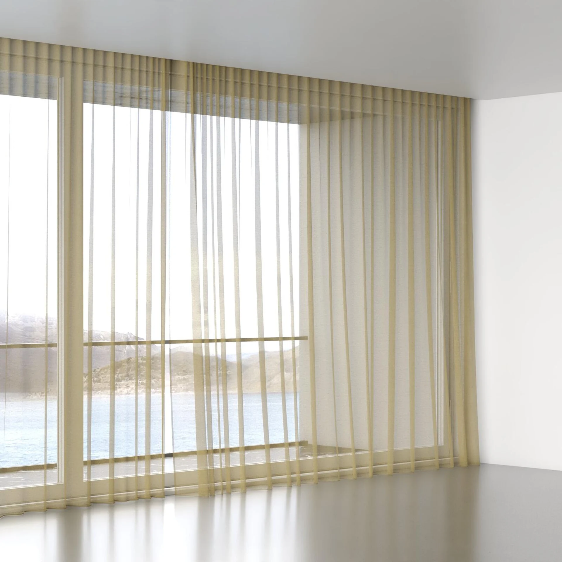 Full view of Pure Linen Willow, wave pleat