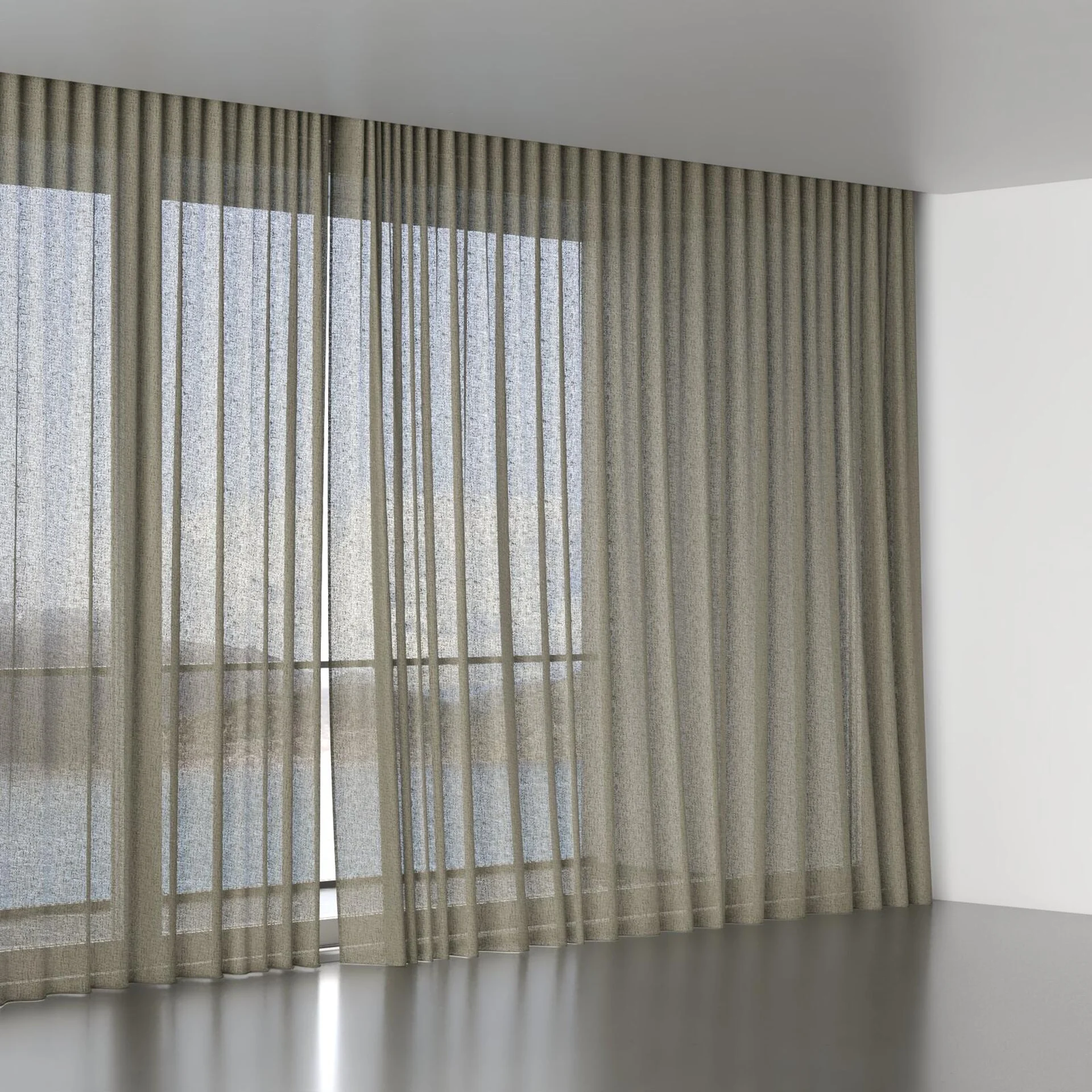Full view of O'Keeffe Moss, wave pleat