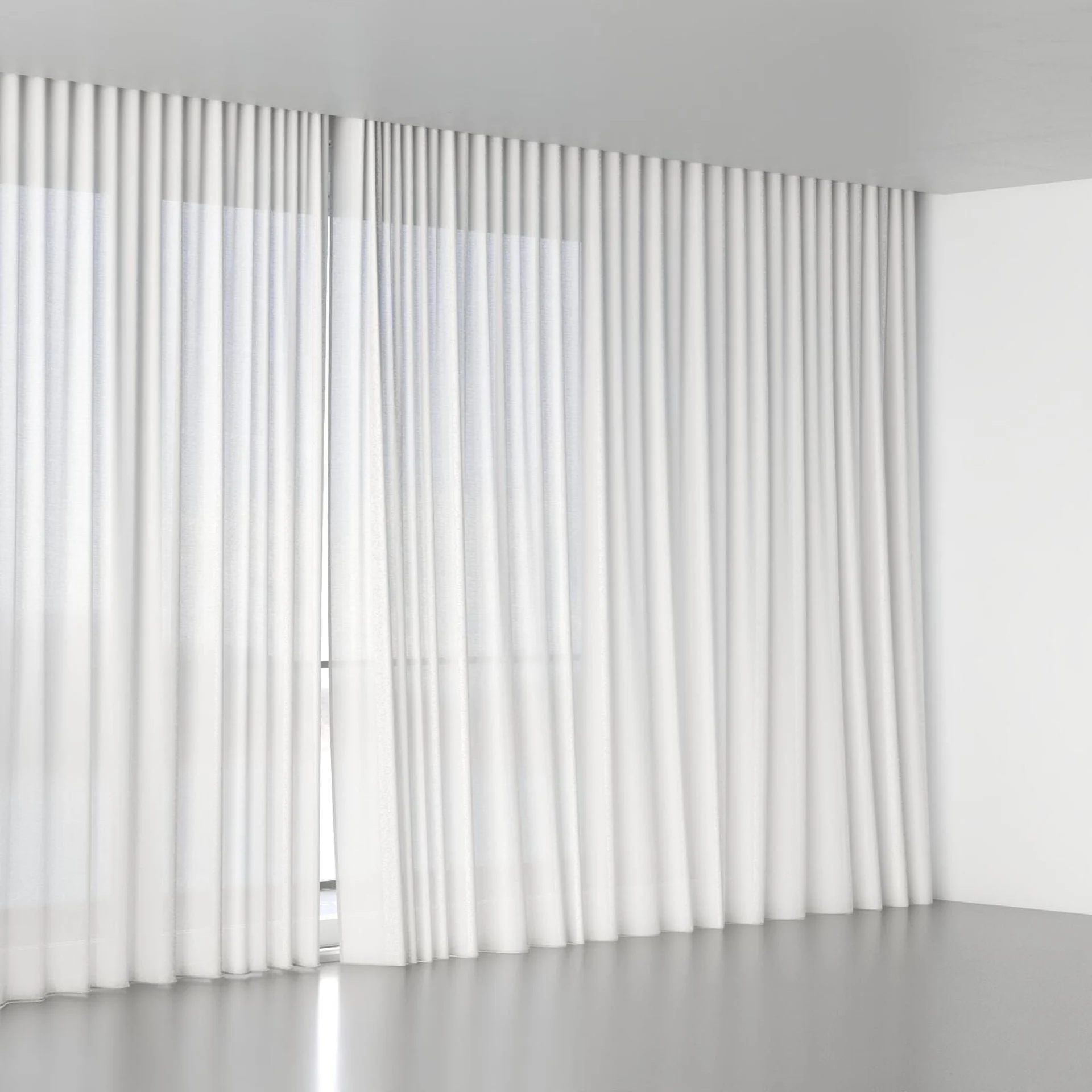 Full view of Kite Greige, wave pleat