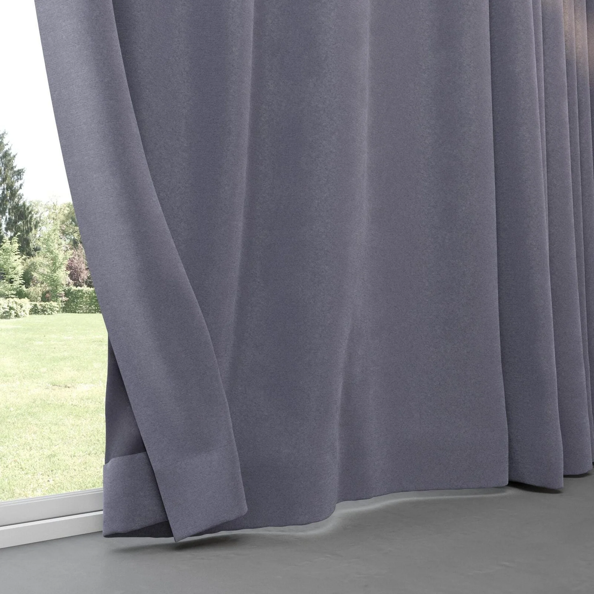 Bottom view of Moon Charcoal, pinch pleat