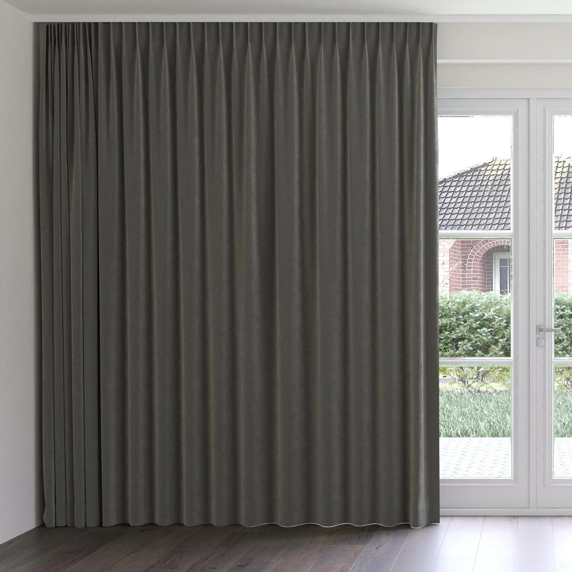 Front view of Vienna Obsidian, on curtain rail