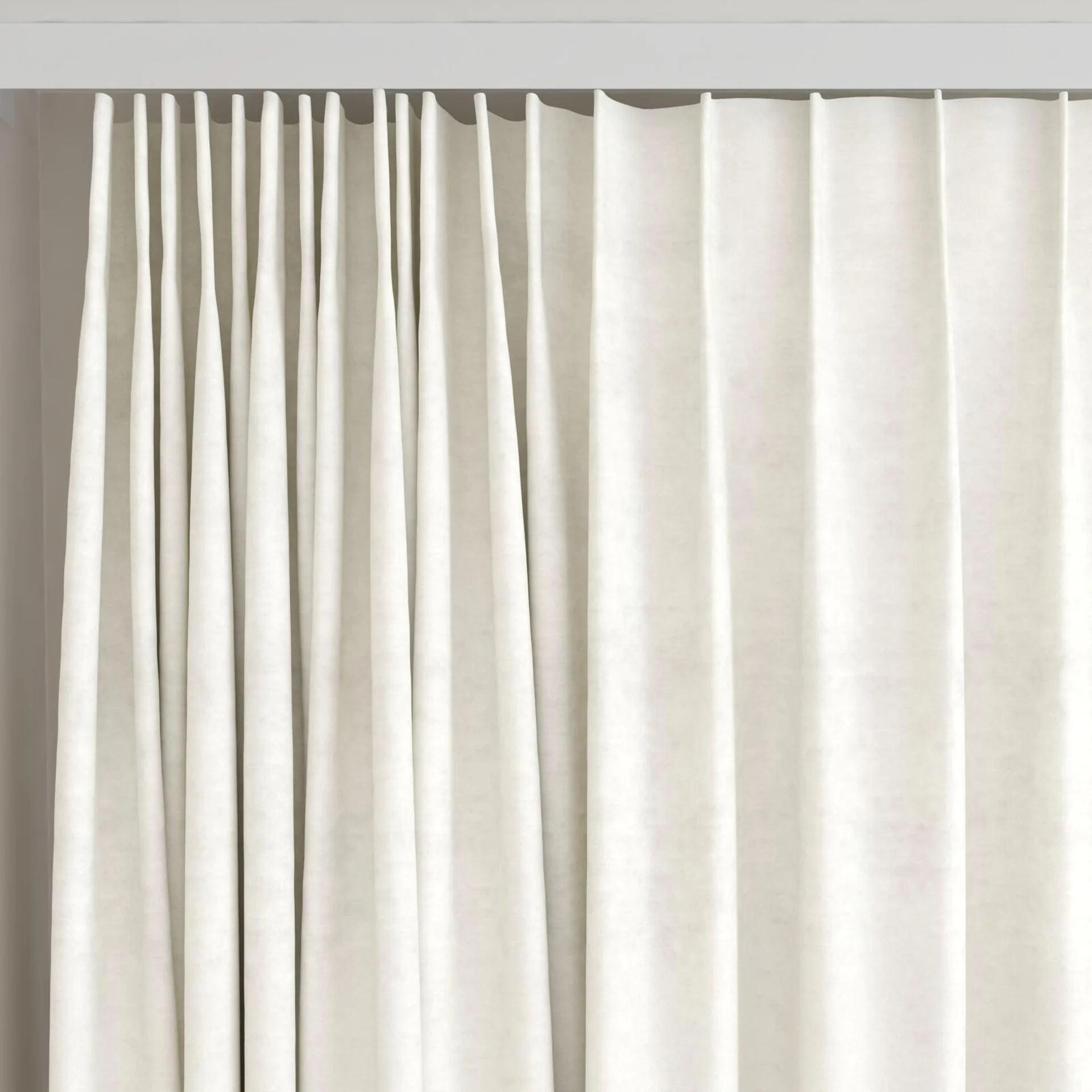 Top view of Baron Marble, on curtain rail