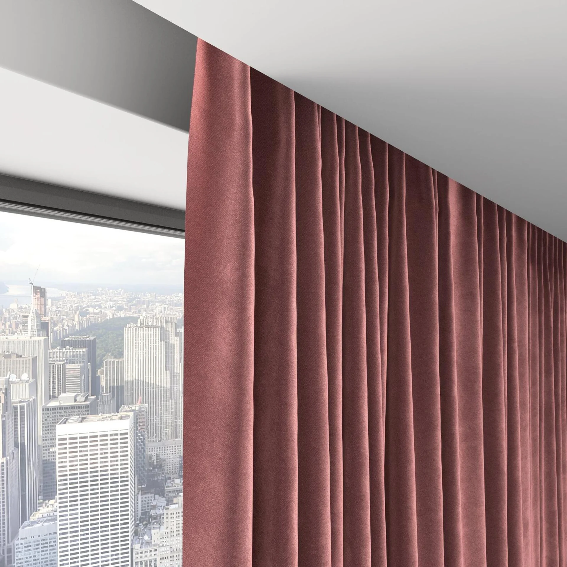 Top view of Velvelux Ruby, on hidden rail
