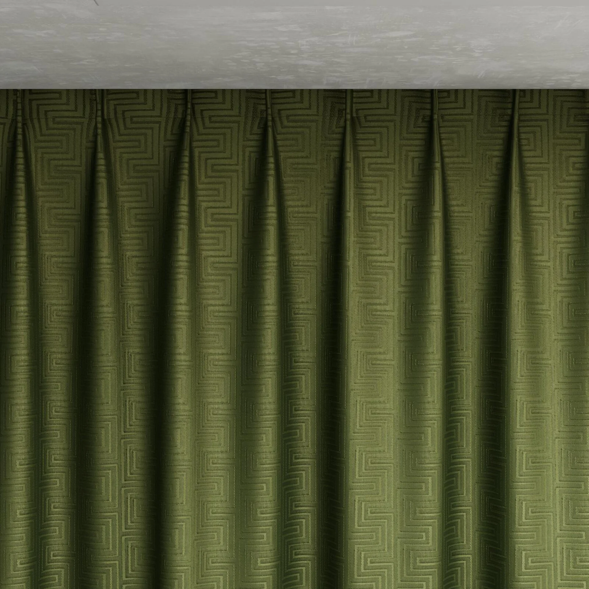 Top view of Remain Olive, pinch pleat