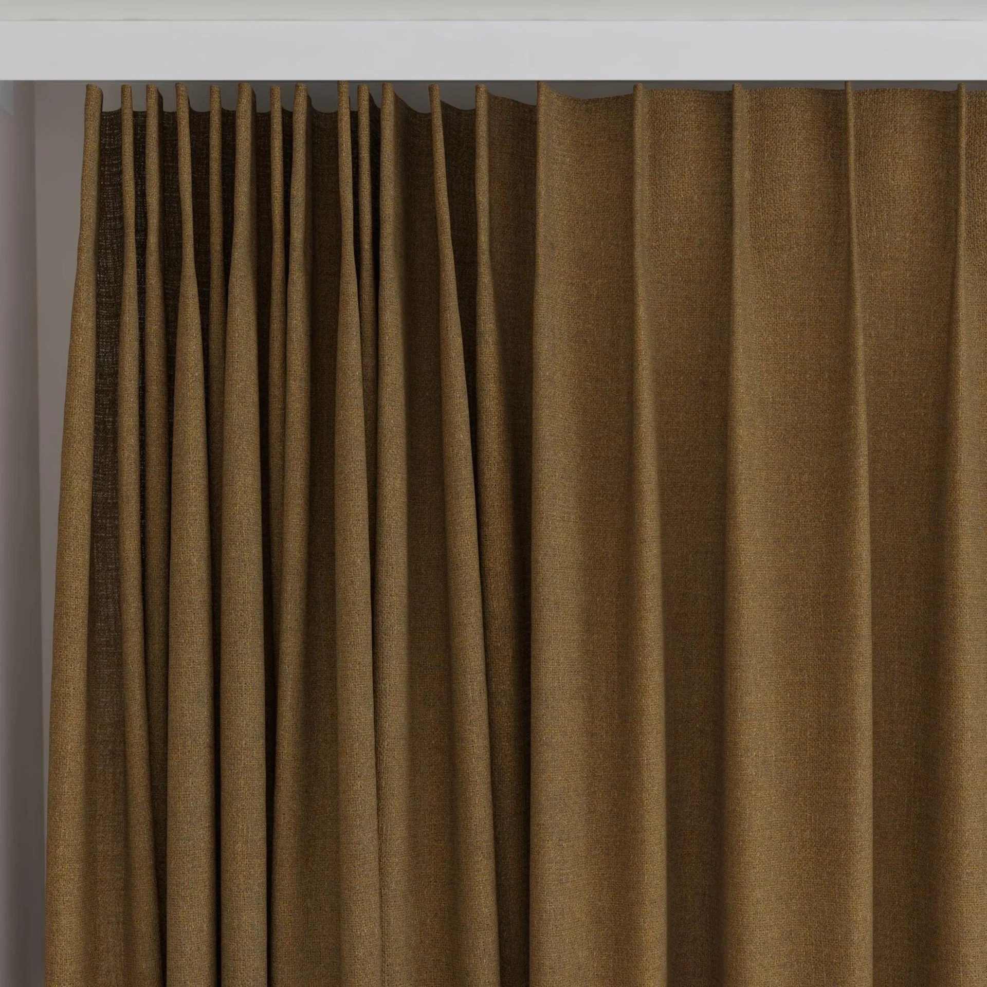 Top view of Element Ochre, on curtain rail