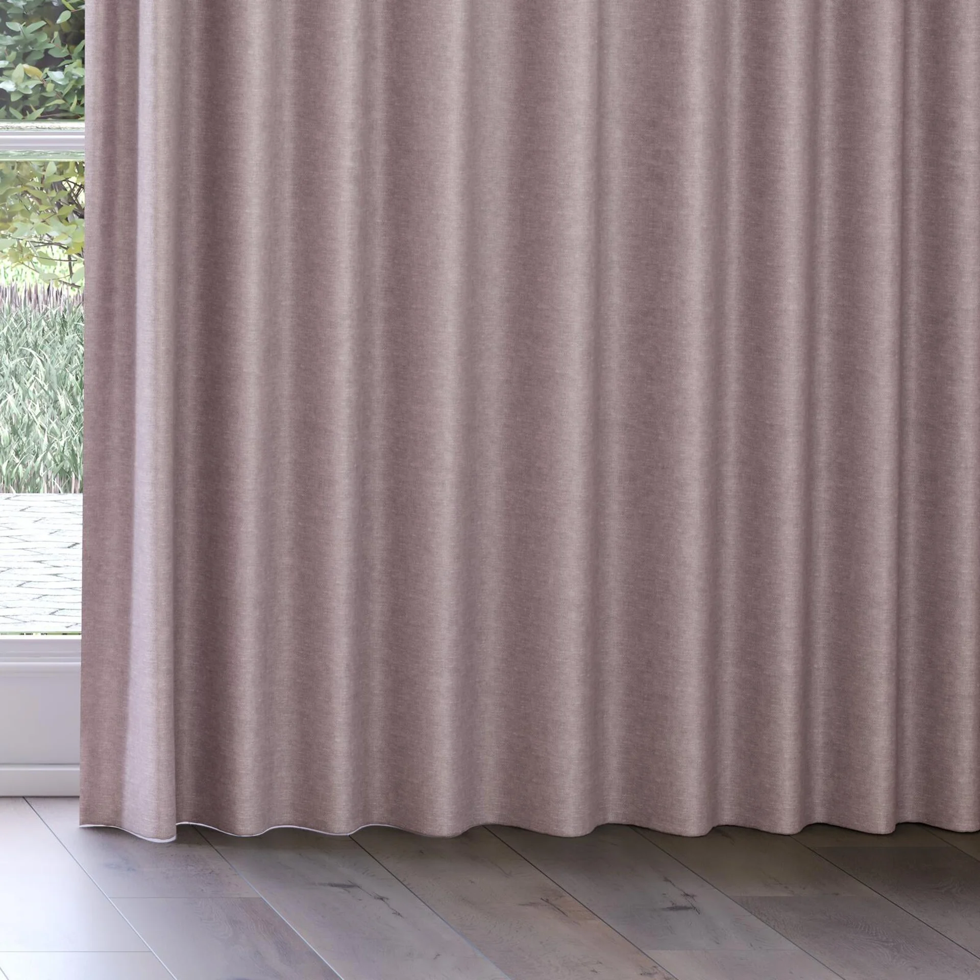 Bottom view of Colourwash Parma, on curtain rail