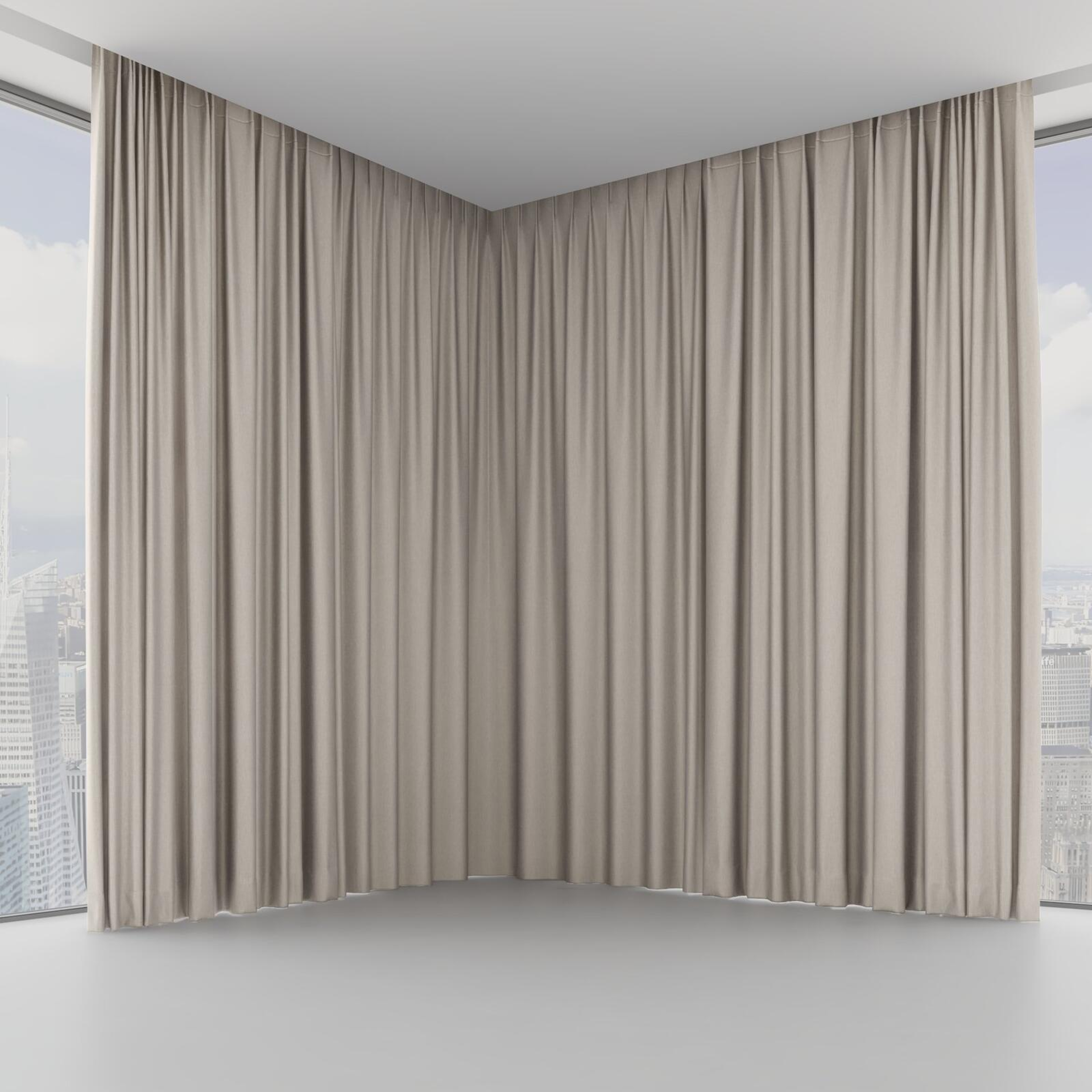 Front view of Matrix Linen, on hidden rail