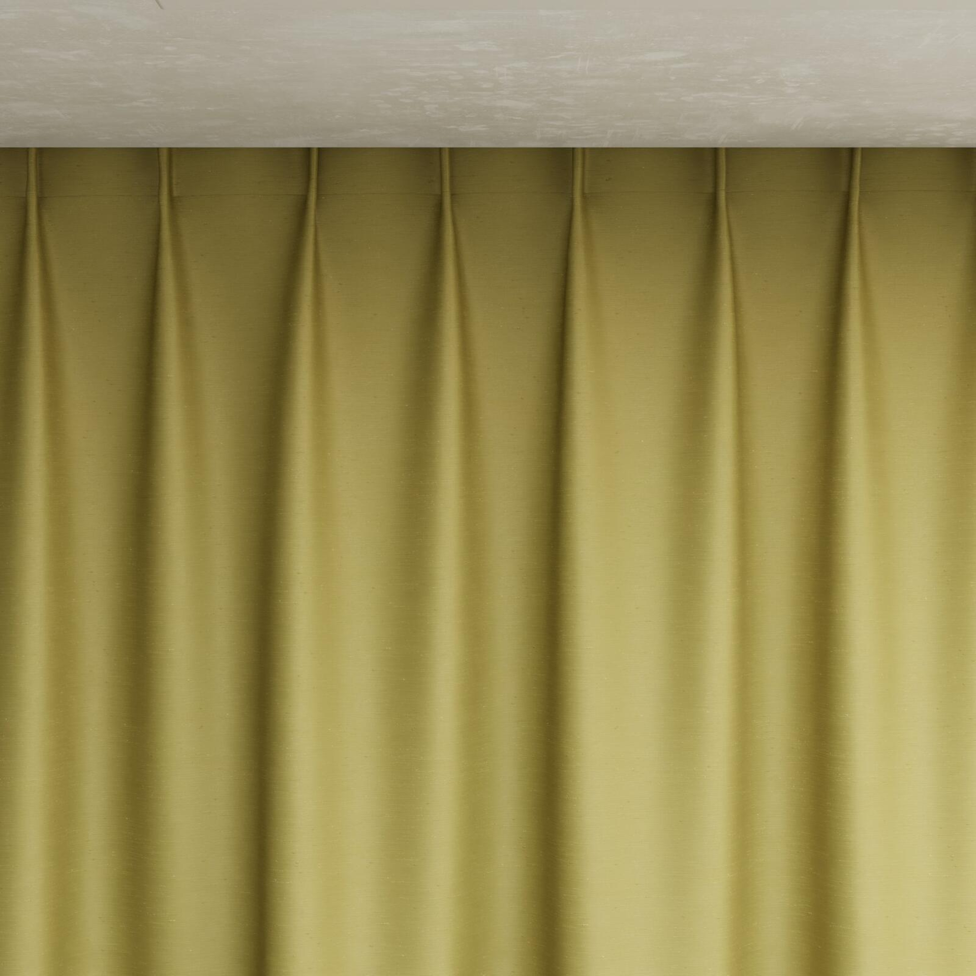 Top view of Silk Road Golden Olive, pinch pleat