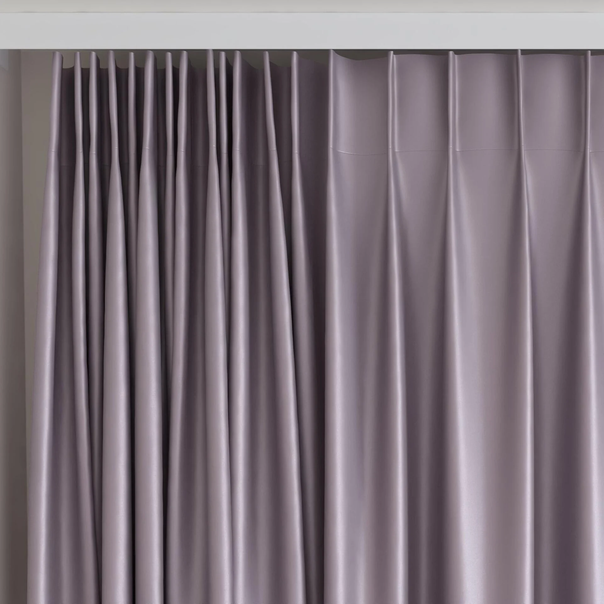 Top view of Sleek Orchid, on curtain rail