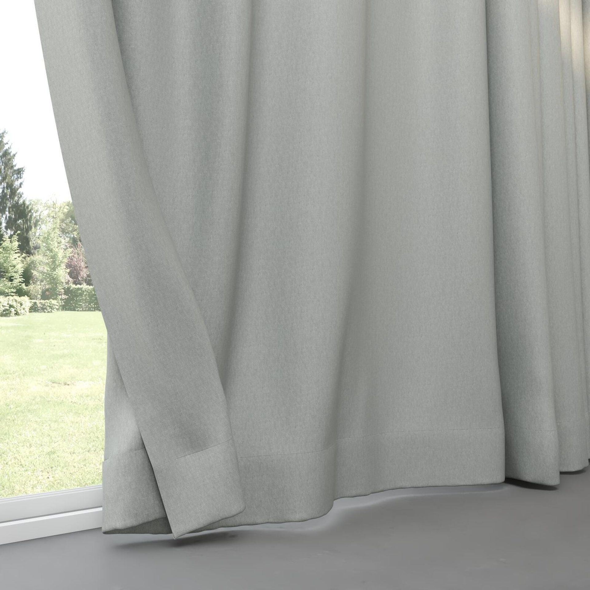 Bottom view of Infinite Seafoam, pinch pleat