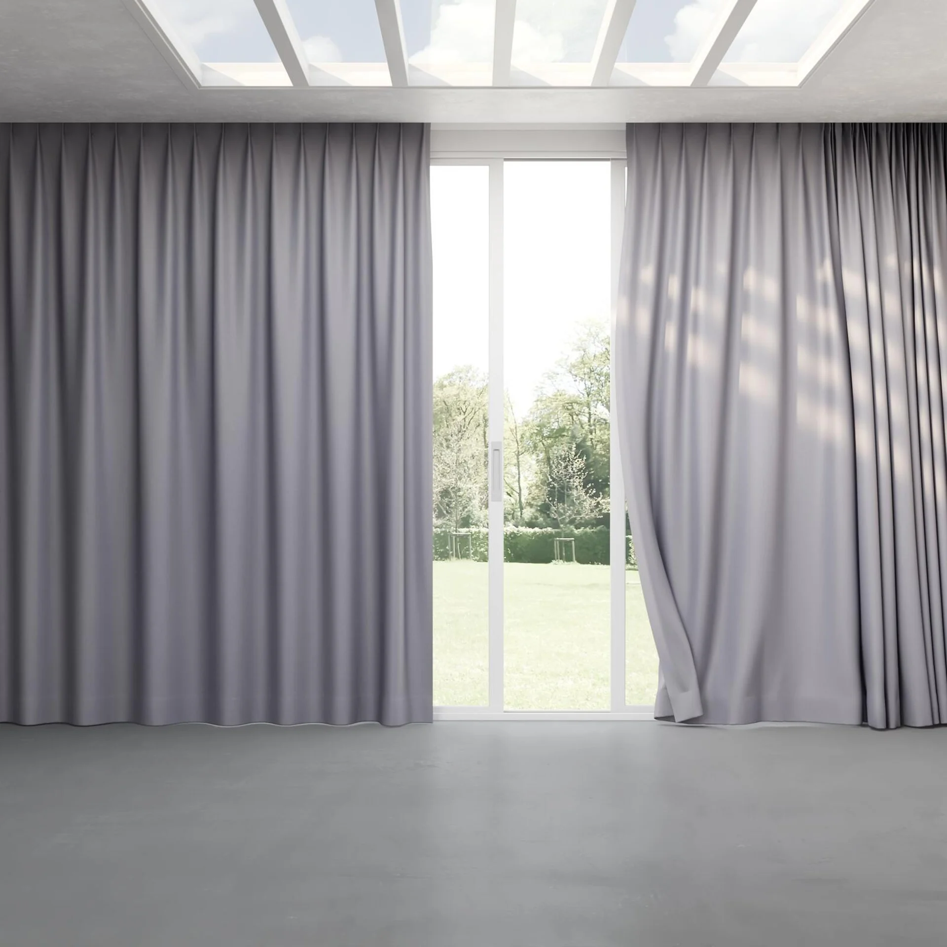 Full view of Re-Vive Amethyst, pinch pleat