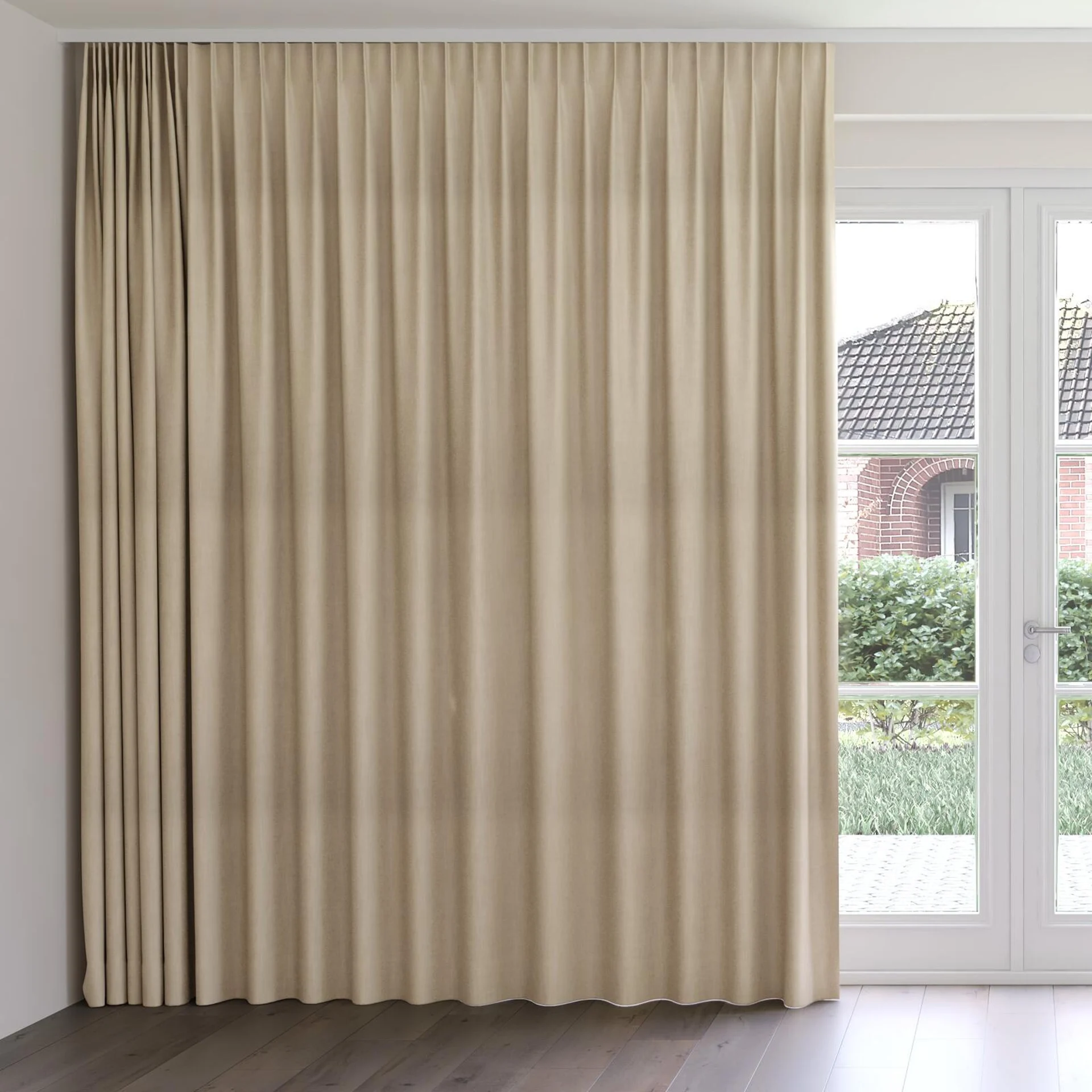 Front view of Lexicon Stone, on curtain rail