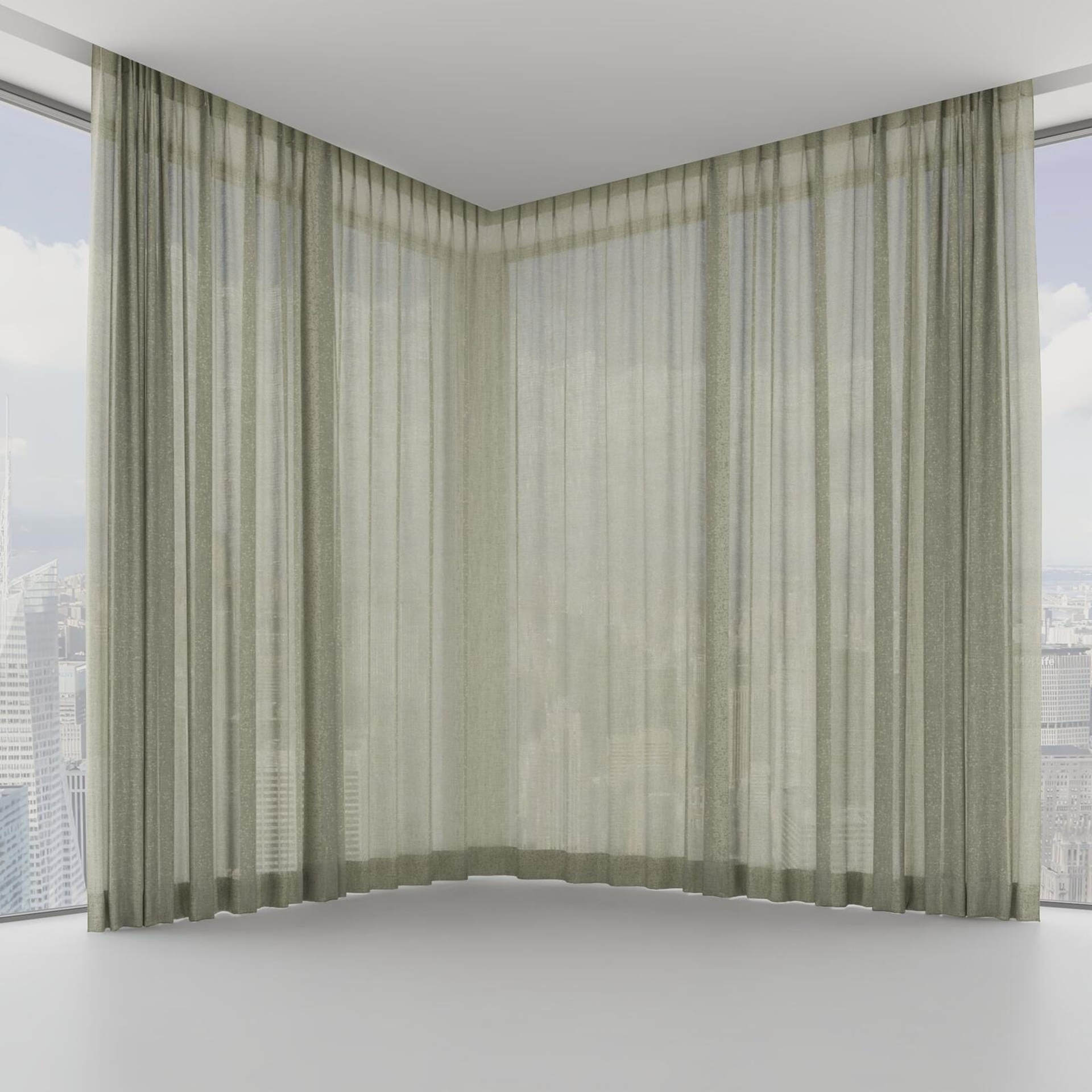 Front view of Motion Seagrass, on hidden rail
