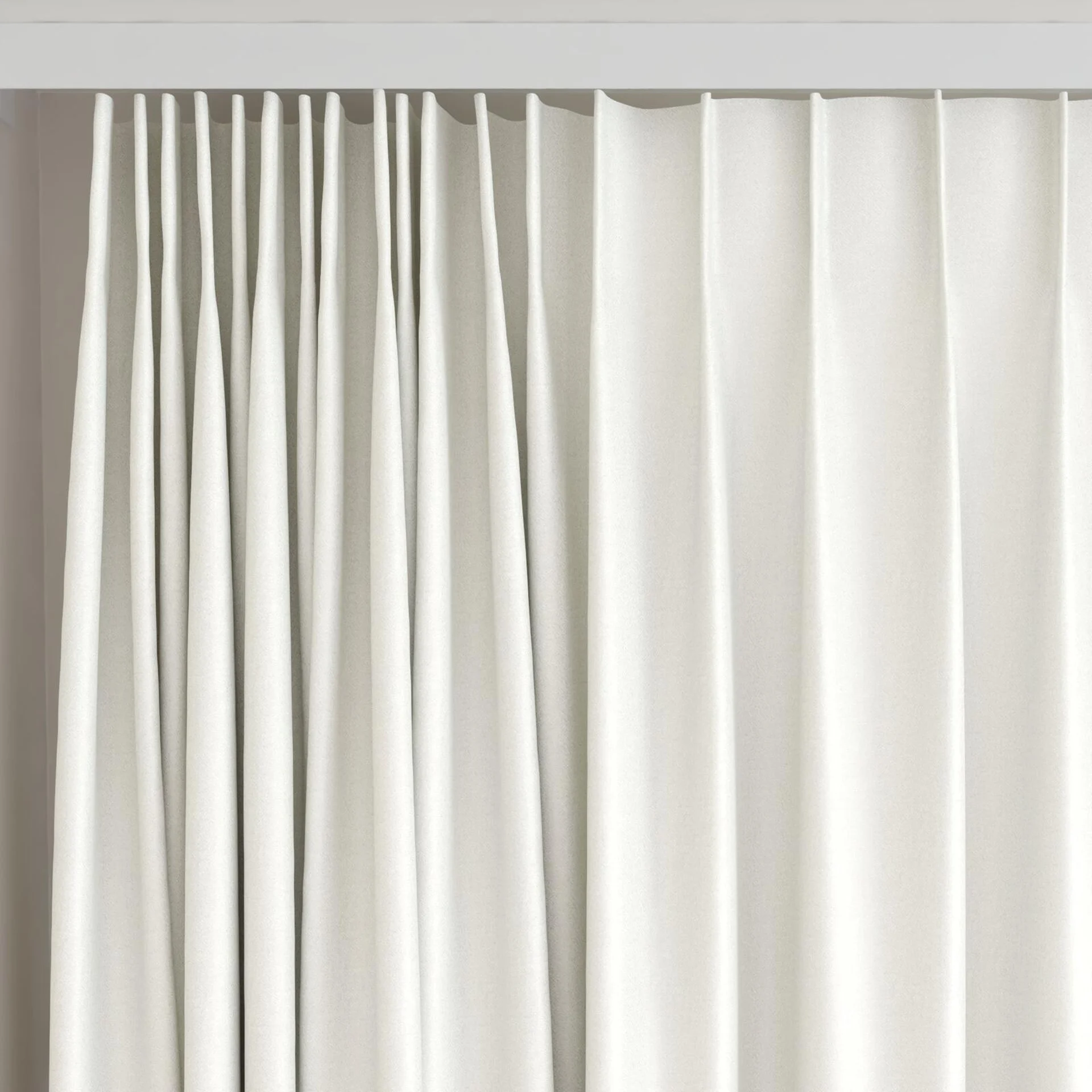 Top view of Eclipse FR Blackout Pearl, on curtain rail