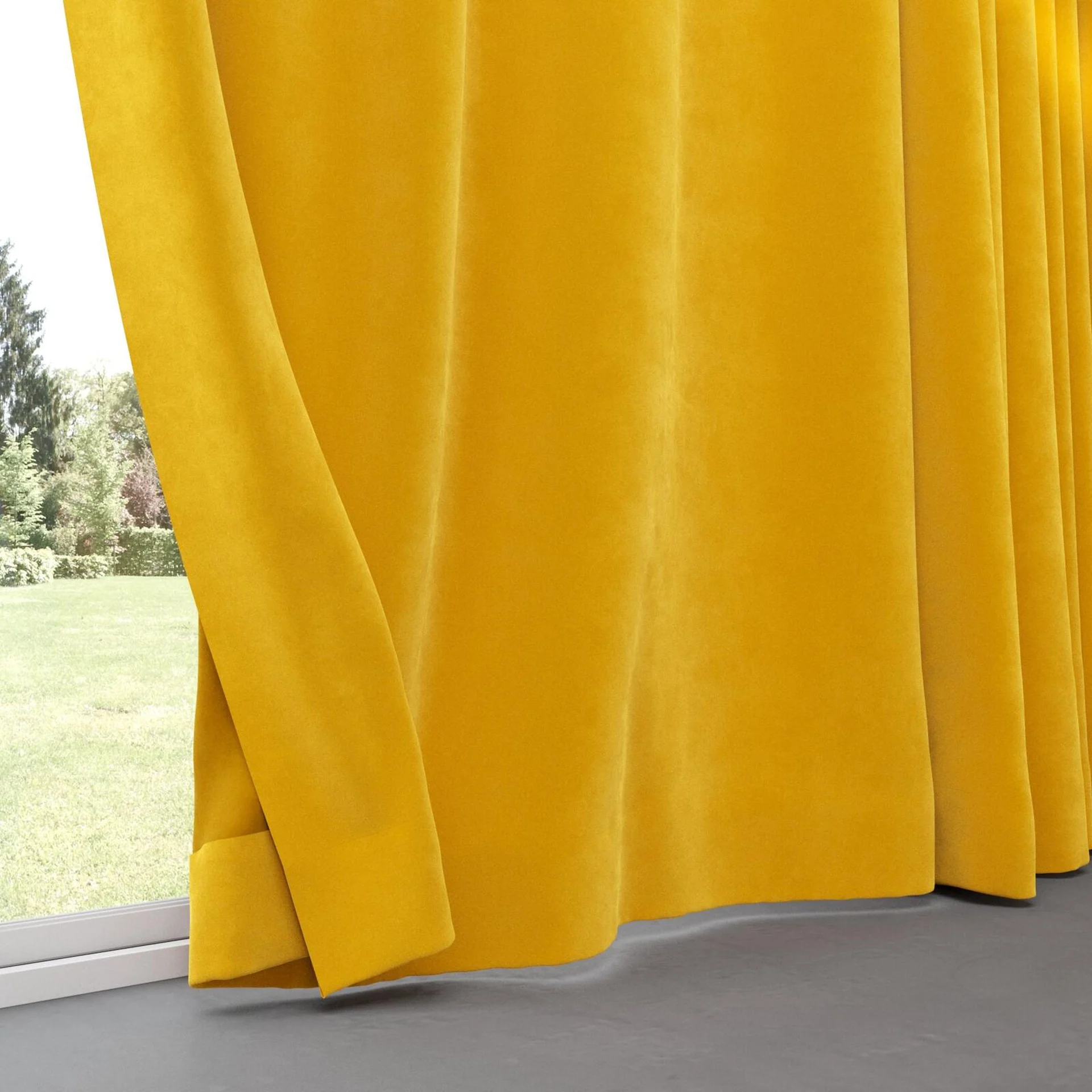 Bottom view of Lux Velvet Gold 8201, pinch pleat