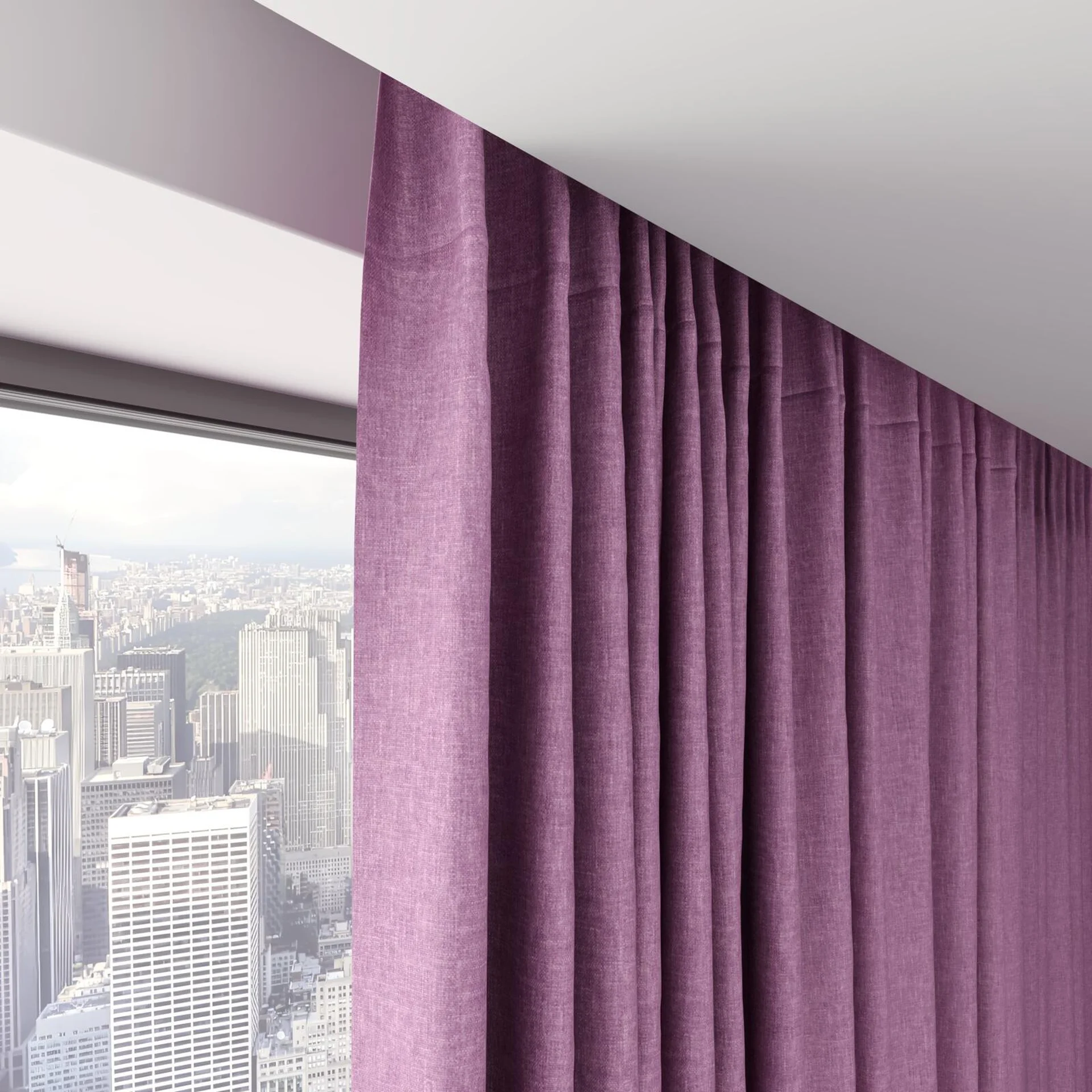 Top view of Hometown Purple, on hidden rail