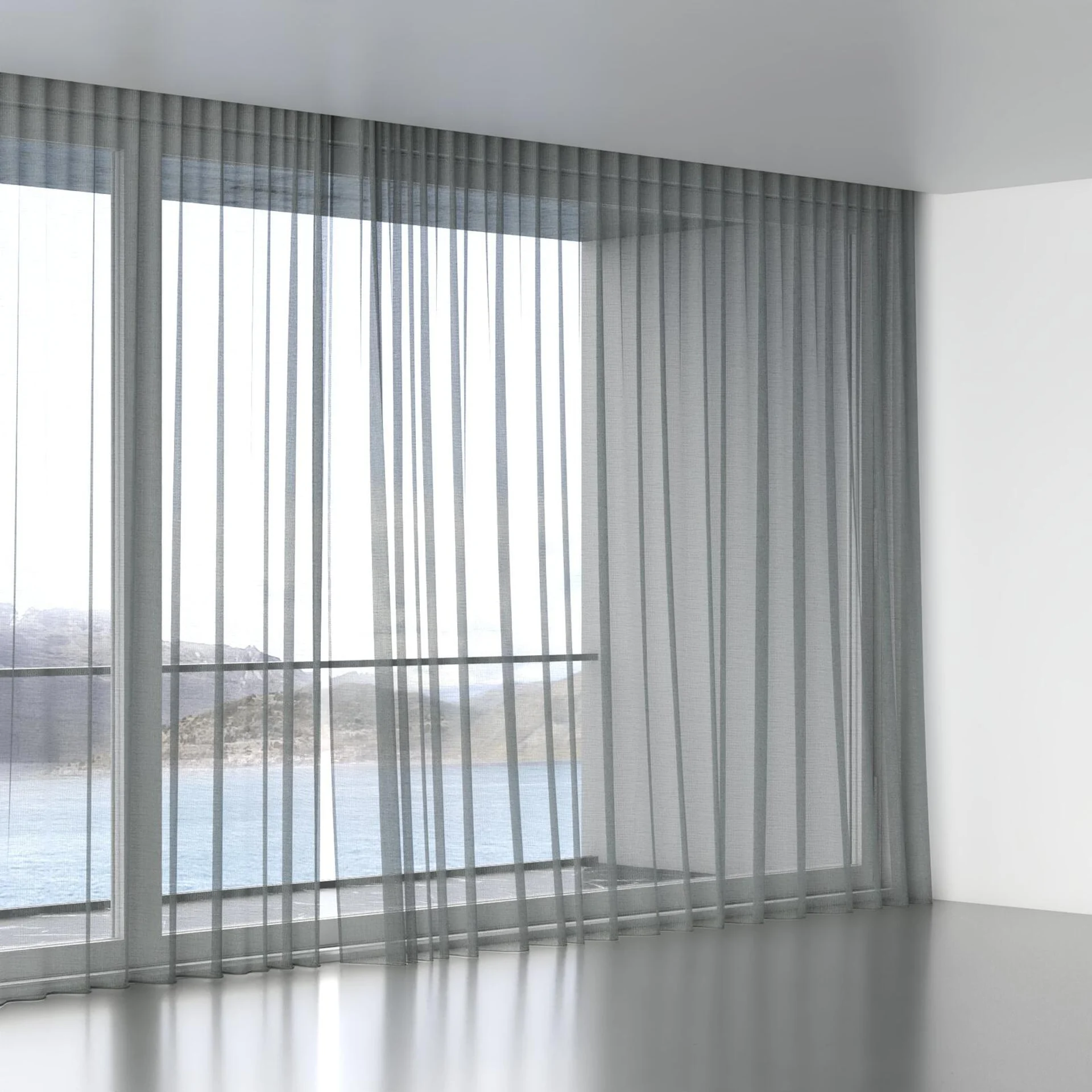 Full view of Radiant Petrol, wave pleat