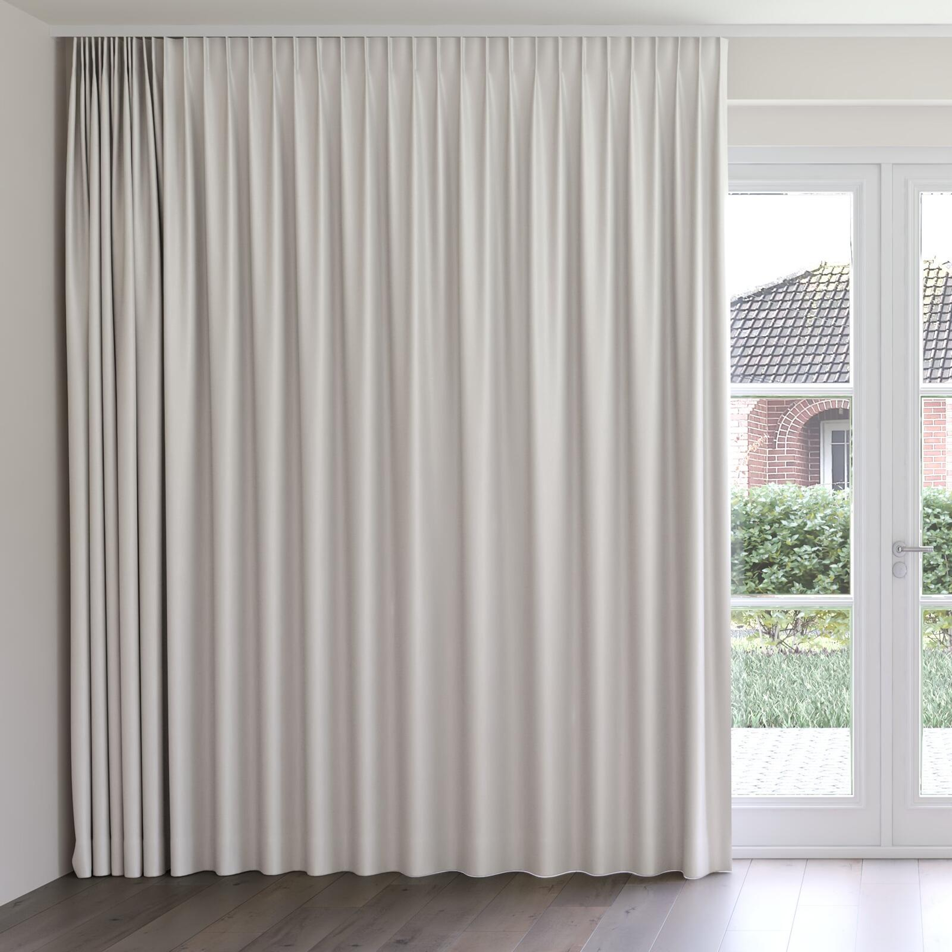 Front view of Soho Dove, on curtain rail