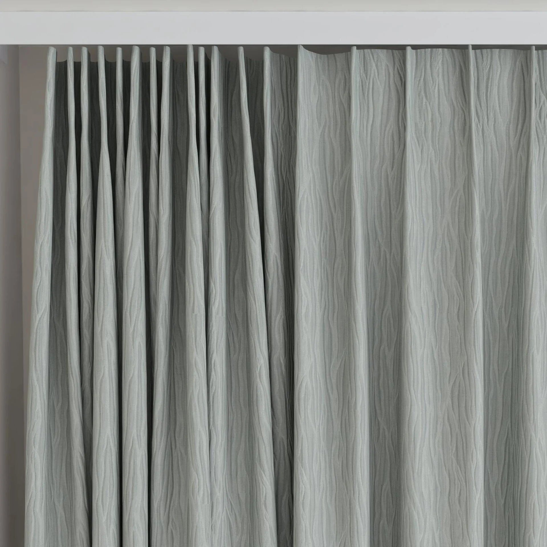 Top view of Sandrift Sage, on curtain rail