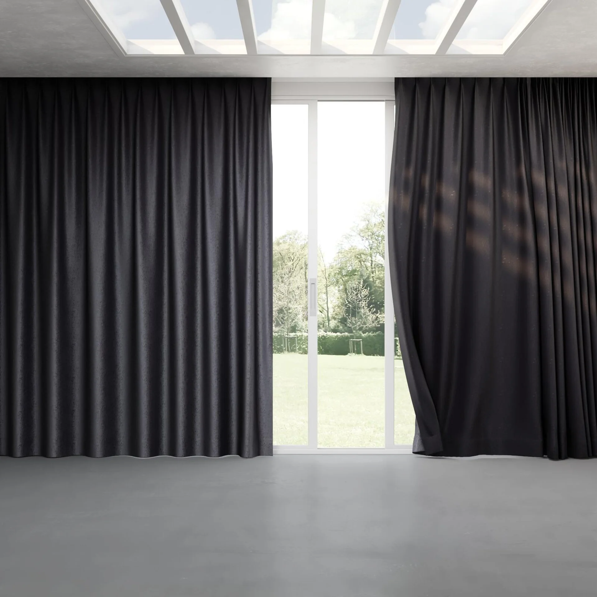 Full view of Recharge Anthracite, pinch pleat