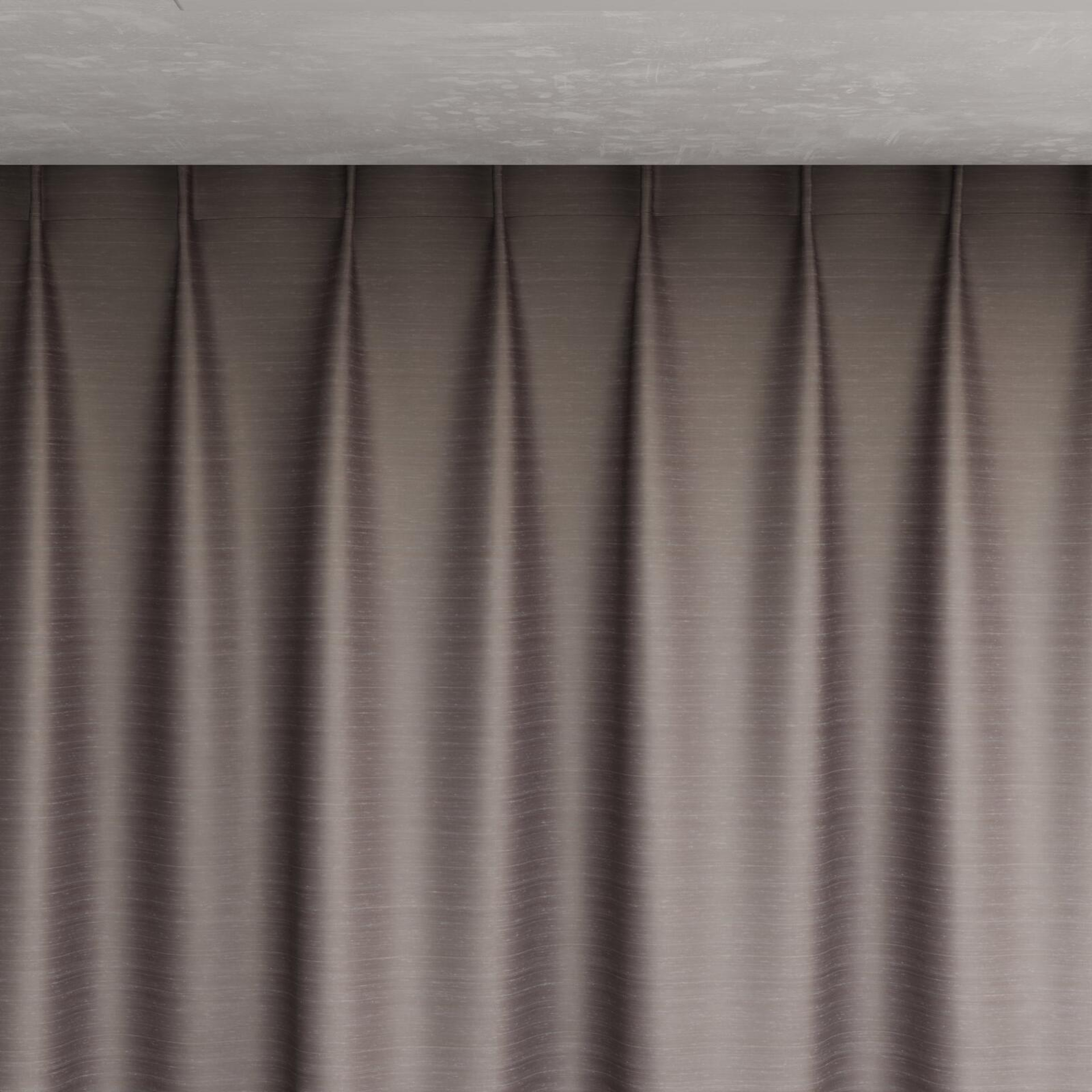 Top view of Silky Pewter, pinch pleat