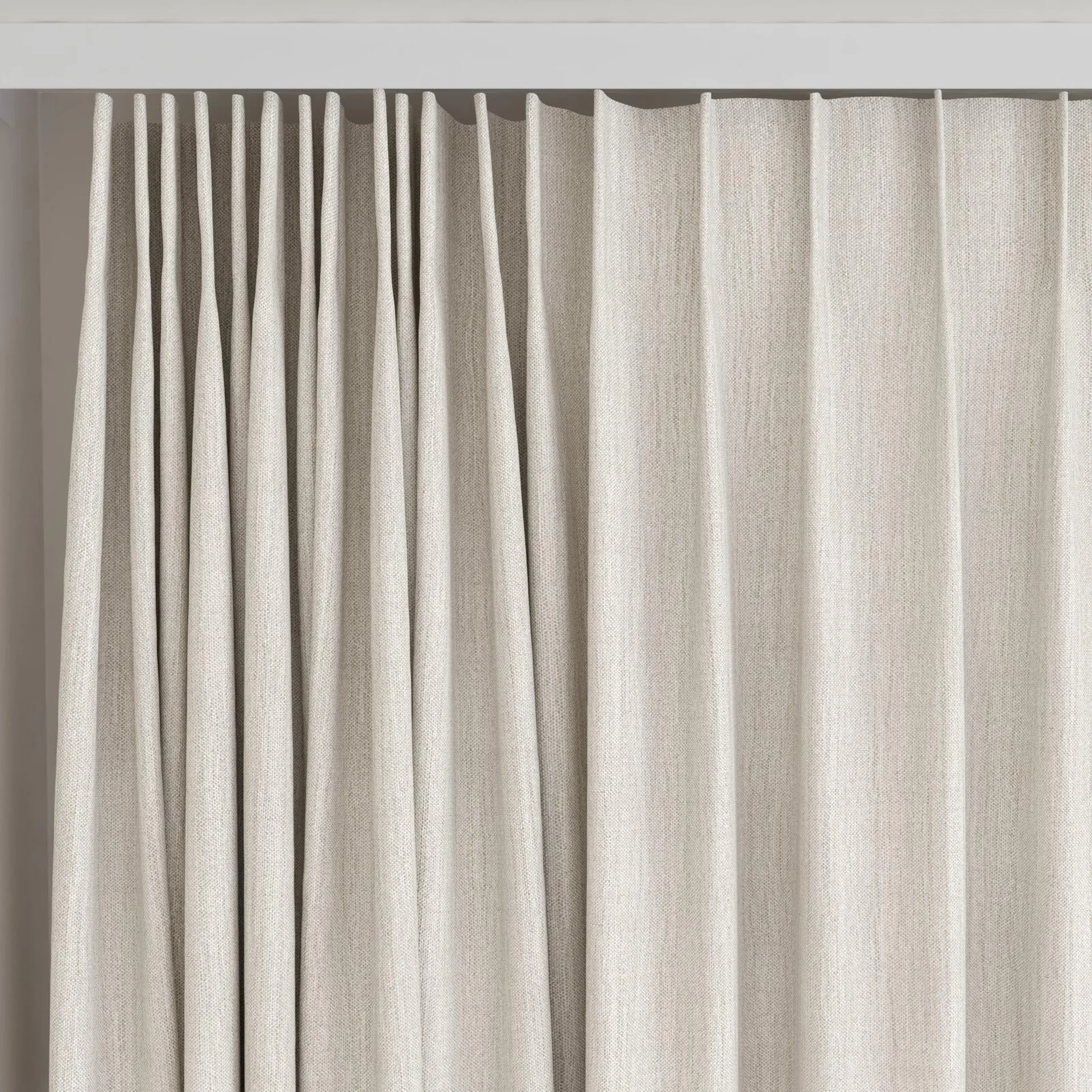 Top view of Chatham Mist, on curtain rail