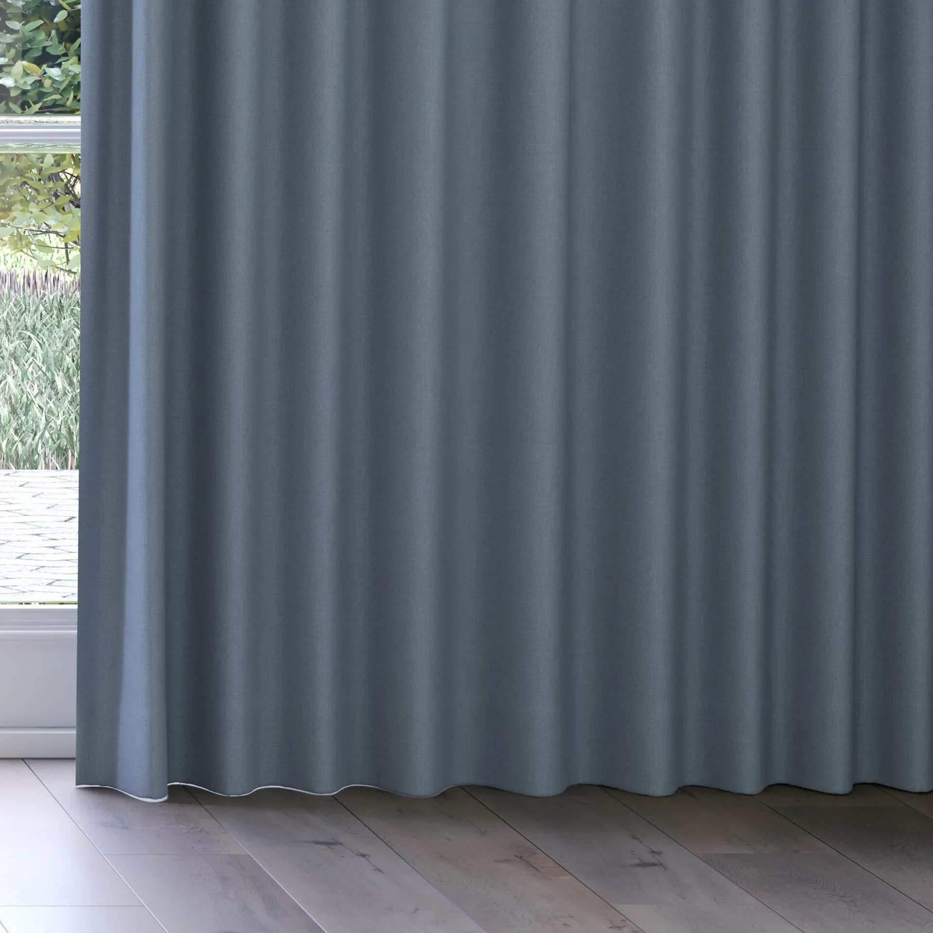 Bottom view of Darkness Ocean, on curtain rail