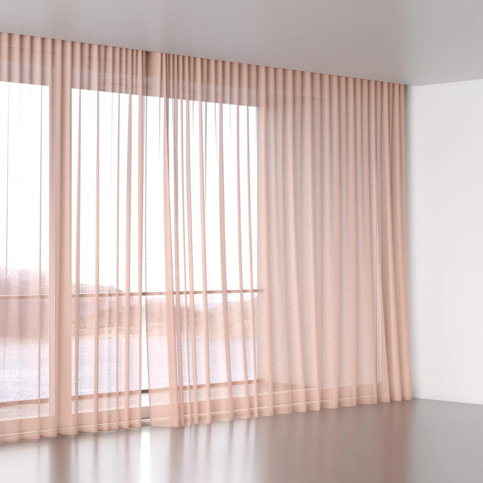 Full view of Kanso Stonewash Lychee, wave pleat