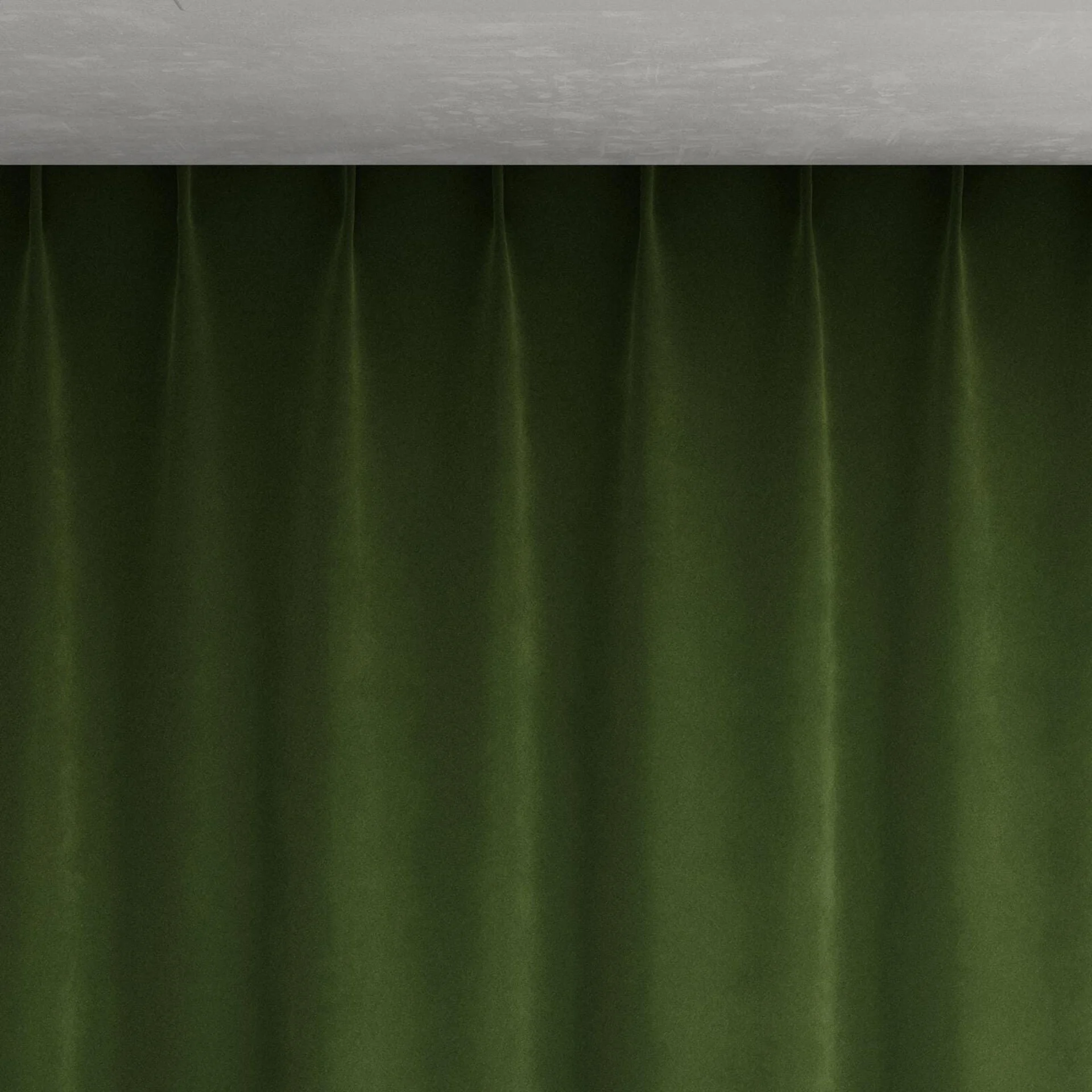 Top view of Lux Velvet Forest 8104, pinch pleat
