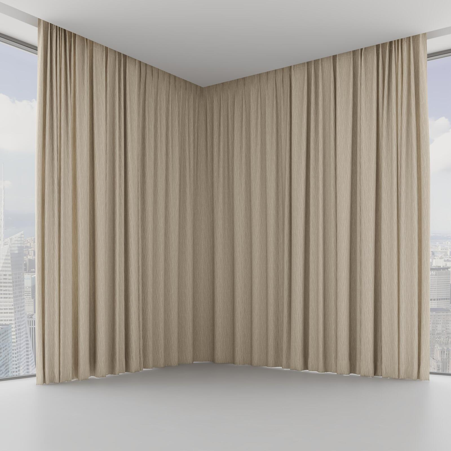Front view of Sandrift Raffia, on hidden rail