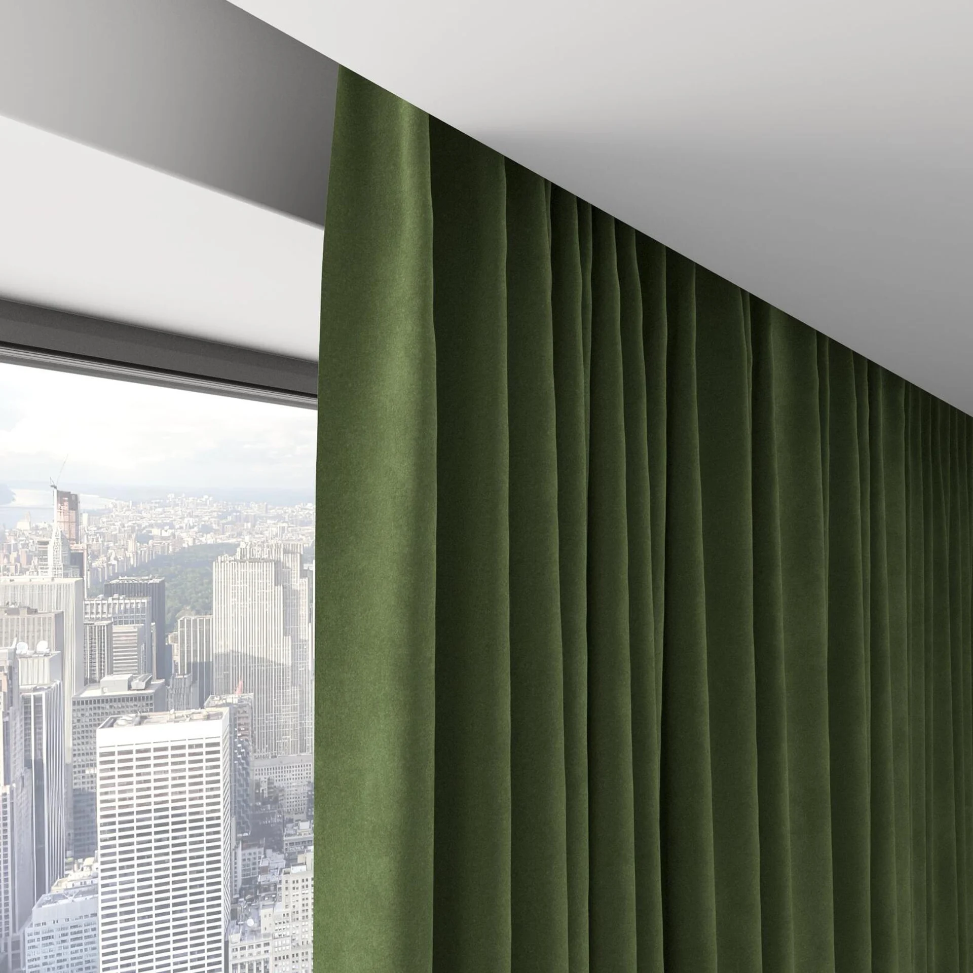 Top view of Lux Velvet Forest 8104, on hidden rail